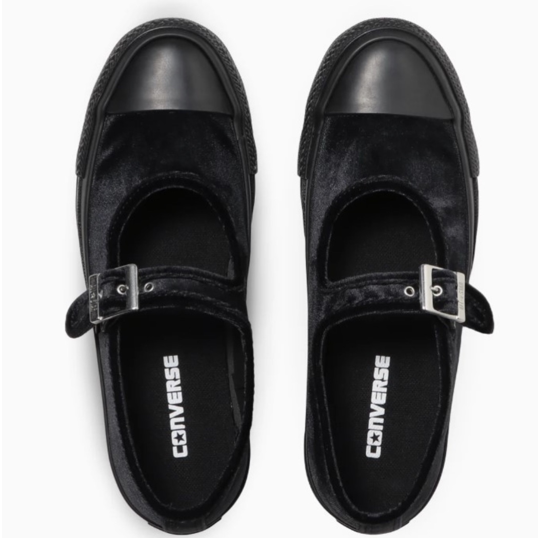 (W) Converse All Star Velvet Mary Jane Ox Black 착용 스타일 - 1