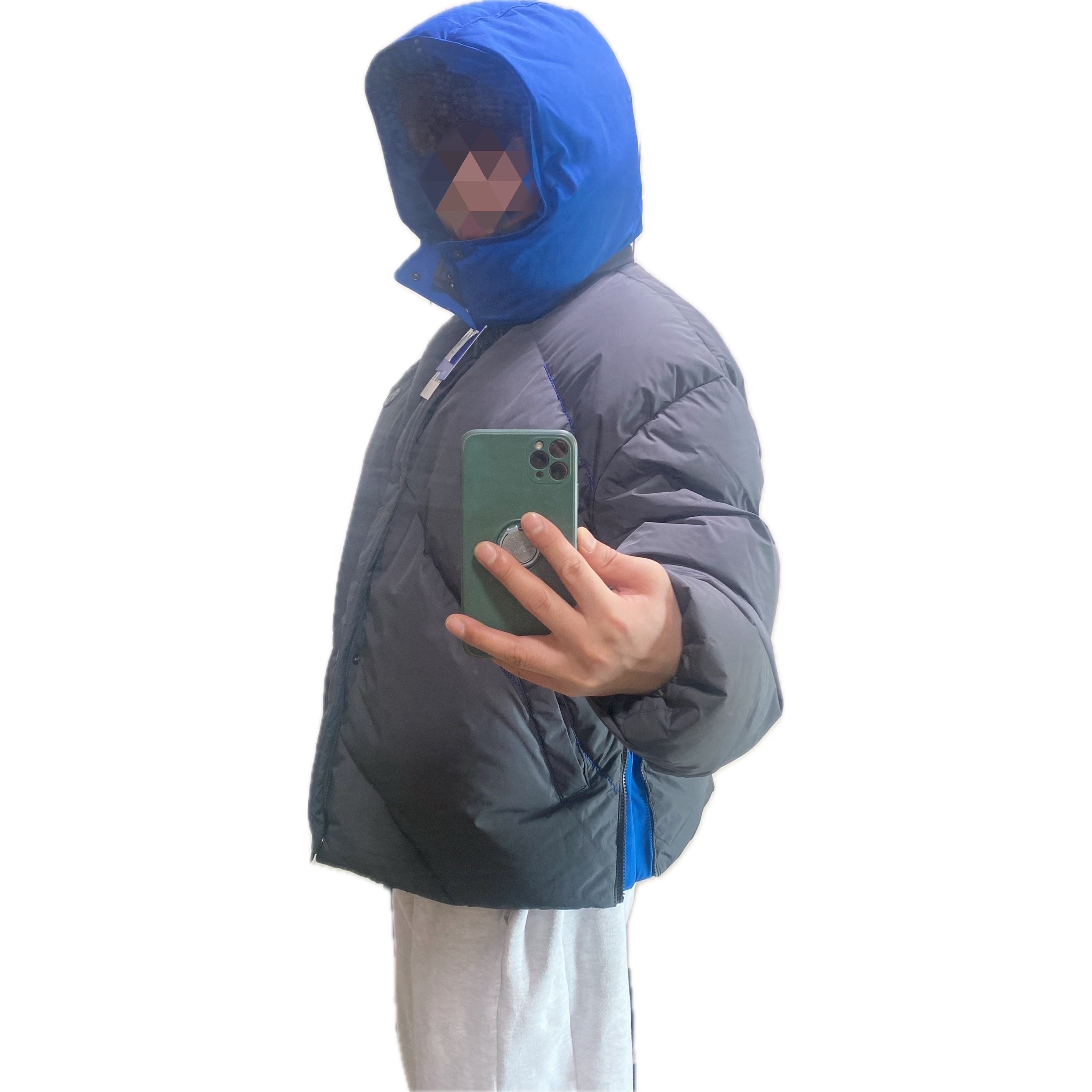 Zara x Ader Error Oversize Puffer Jacket Grey 착용 스타일 - 1