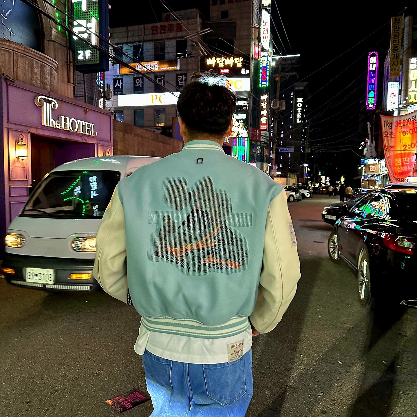 Wooyoungmi Volcano Varsity Jacket Mint - 23FW 착용 스타일
