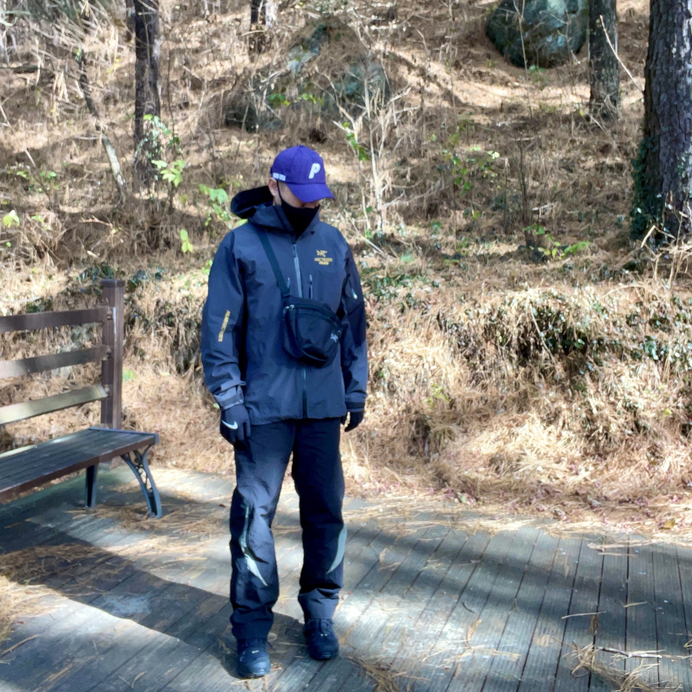 Palace x Arc'teryx Alpha SV Jacket Grey - 20FW, Arc'teryx Mantis 1 Waistpack Black 착용 스타일
