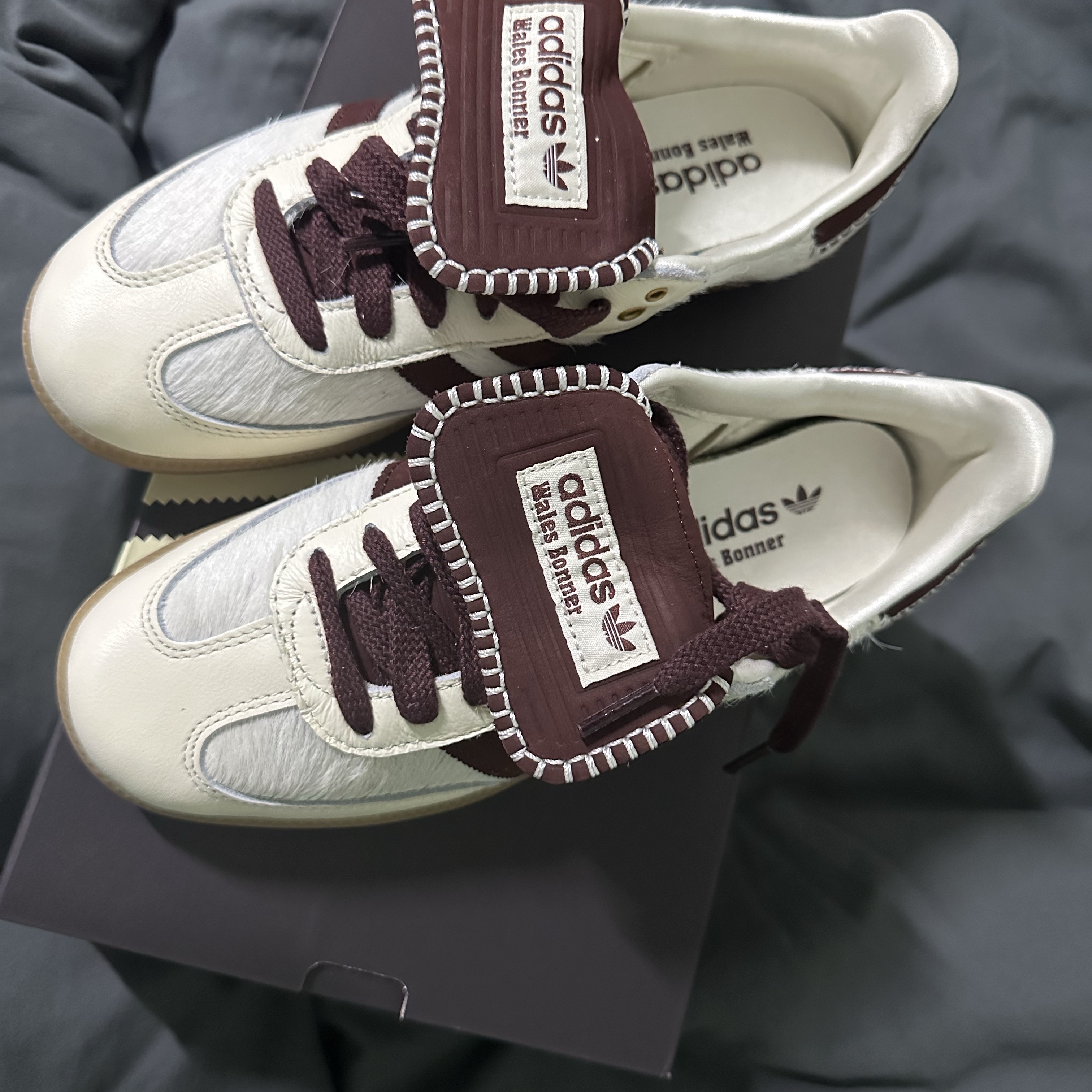 Adidas x Wales Bonner Pony Tonal Samba Cream White Mystery Brown 착용 스타일