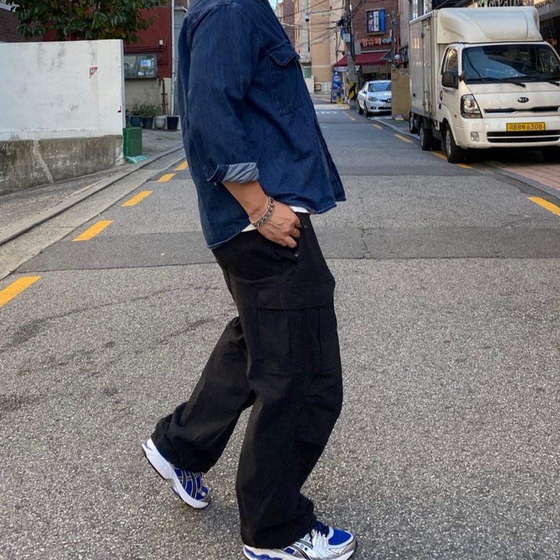 Asics Gel-Kayano 14 Monaco Blue Black 착용 스타일