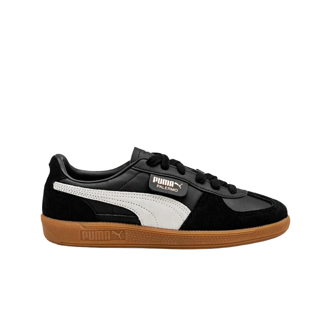 (W) 푸마 팔레르모 레더 스니커즈 푸마 블랙((W) Puma Palermo Leather Sneakers Puma Black)