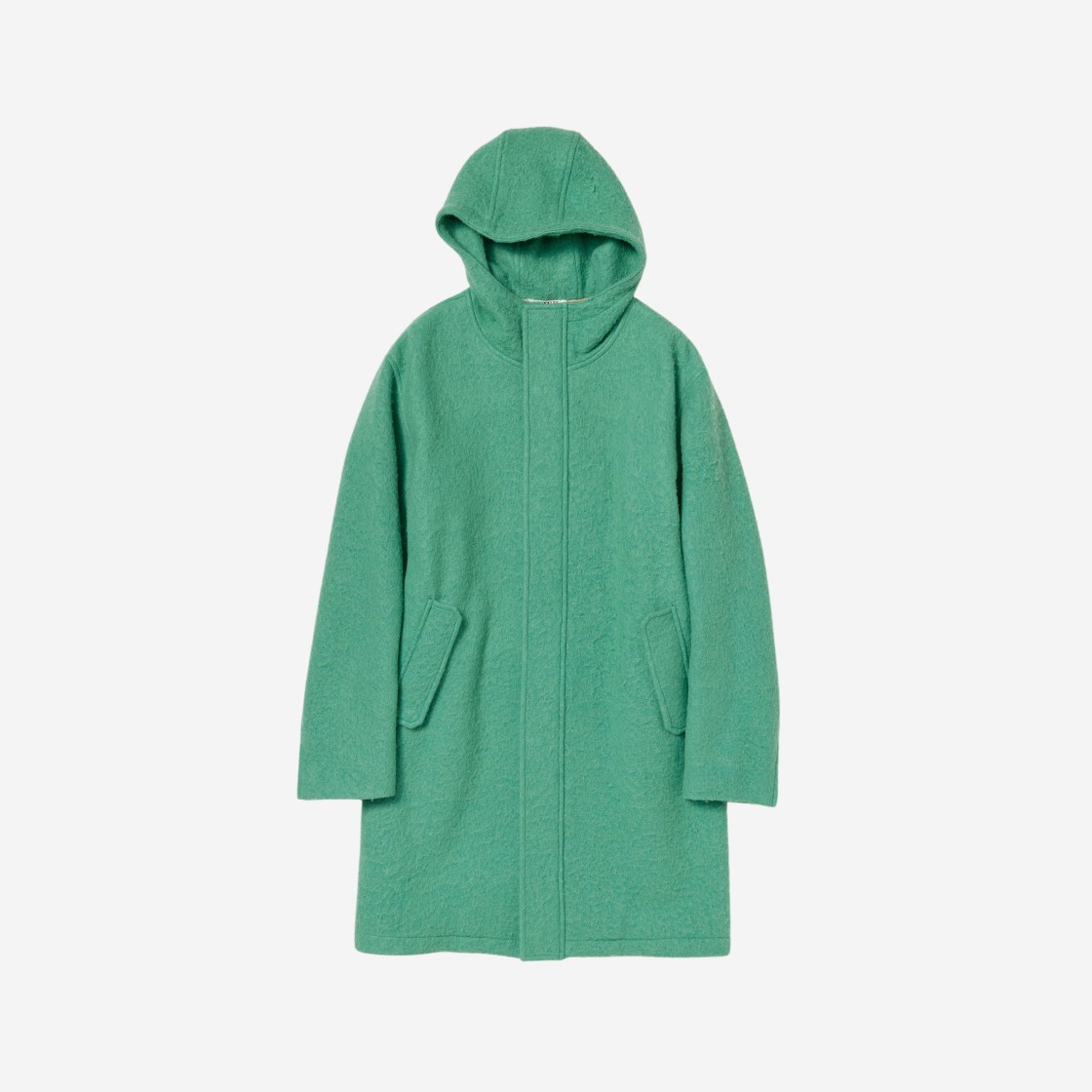 Auralee Brushed Alpaca Wool Melton Hooded Coat Jade Green - 23AW 상세 이미지 1