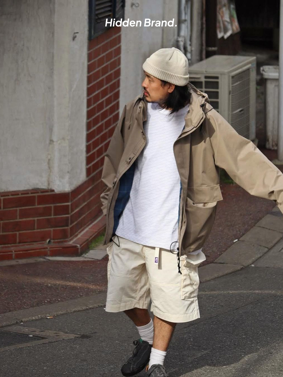 Nanamica 2L Gore-Tex Cruiser Jacket Beige, Nanaica x Palace Gore-Tex Hooded Coat Sage Green - 23FW 착용 스타일 - 3