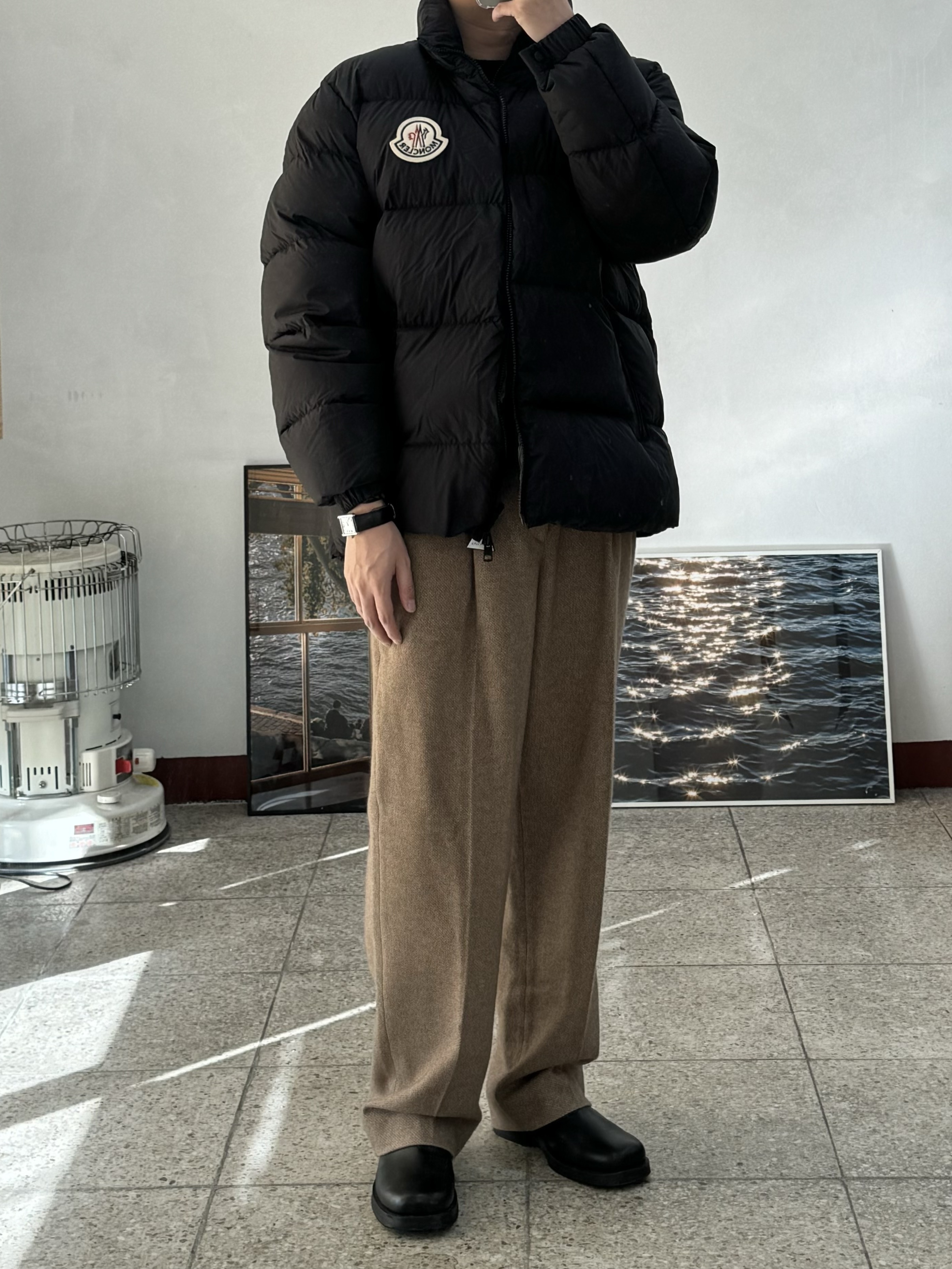 Moncler Citala Short Down Jacket Black - 23FW 착용 스타일 - 2