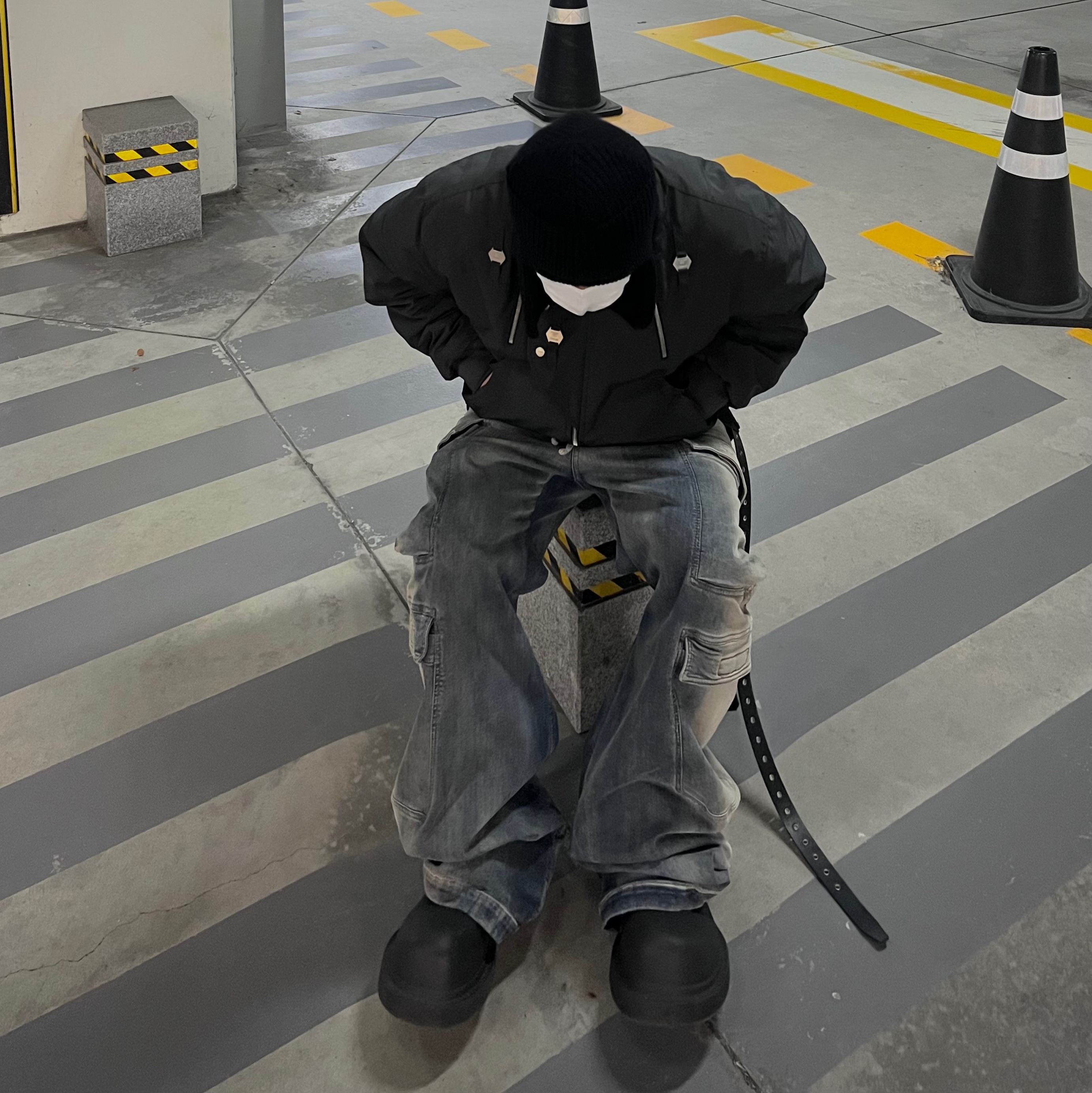 Undermycar x Ohhyunseog Boltume.1 Hardware Combo Flight Jacket Turbulence - 22SS, Project G/R BDSM Belt Black 착용 스타일 - 1