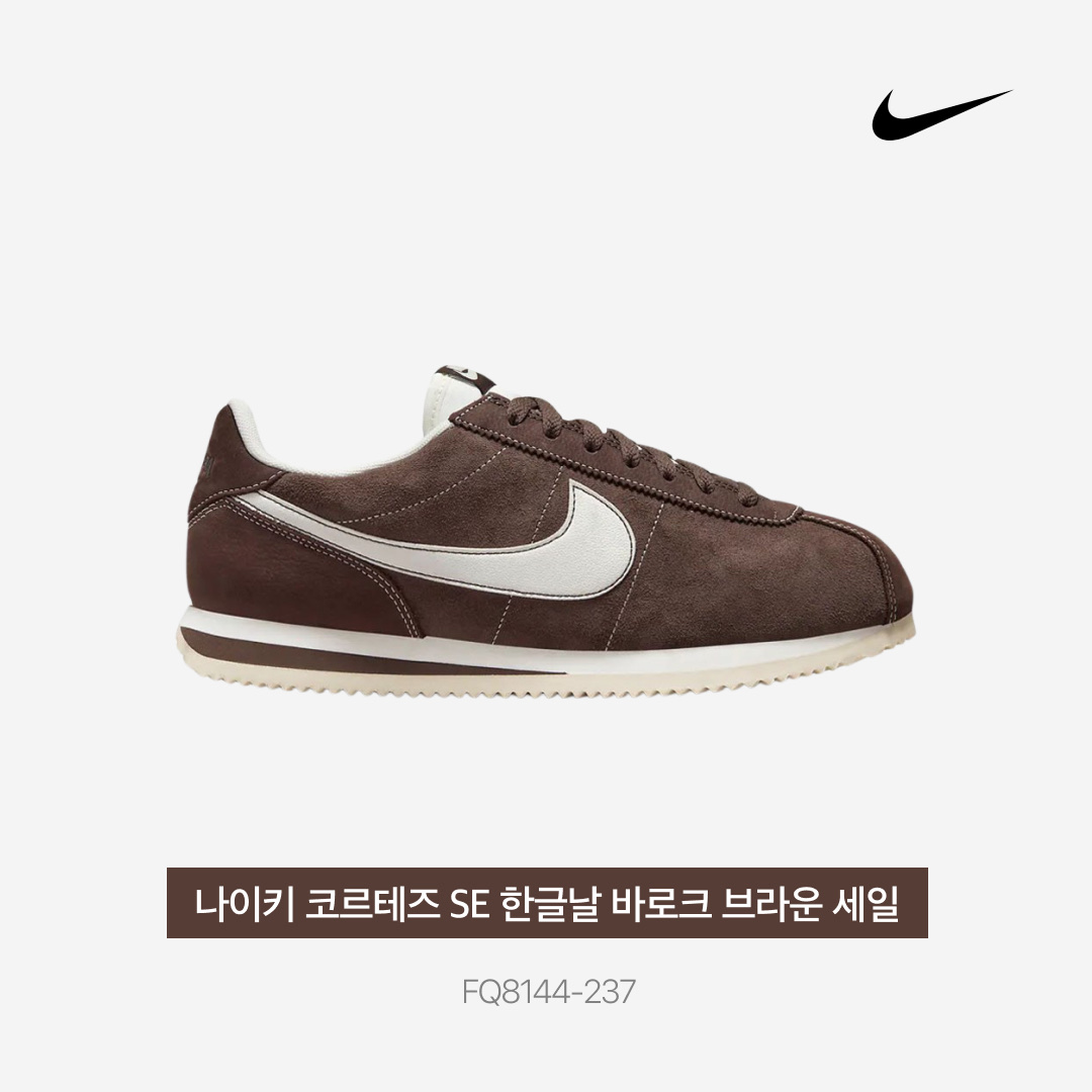 Nike Cortez SE Hangul Day Baroque Brown Sail 착용 스타일 - 3