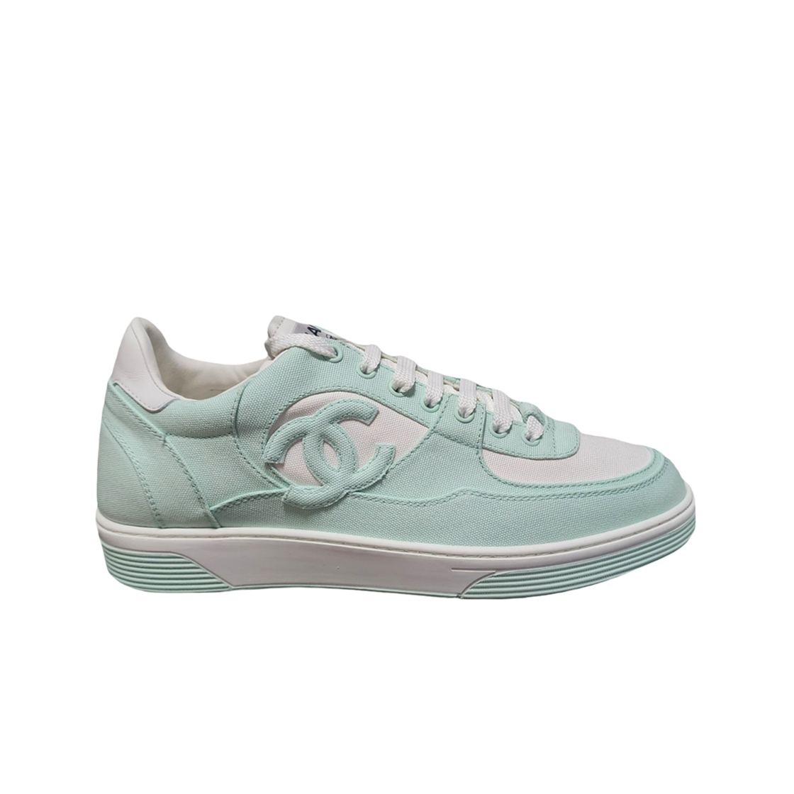 G45354-B15100-NT612 Chanel Sneakers Cotton & Light Turquoise White