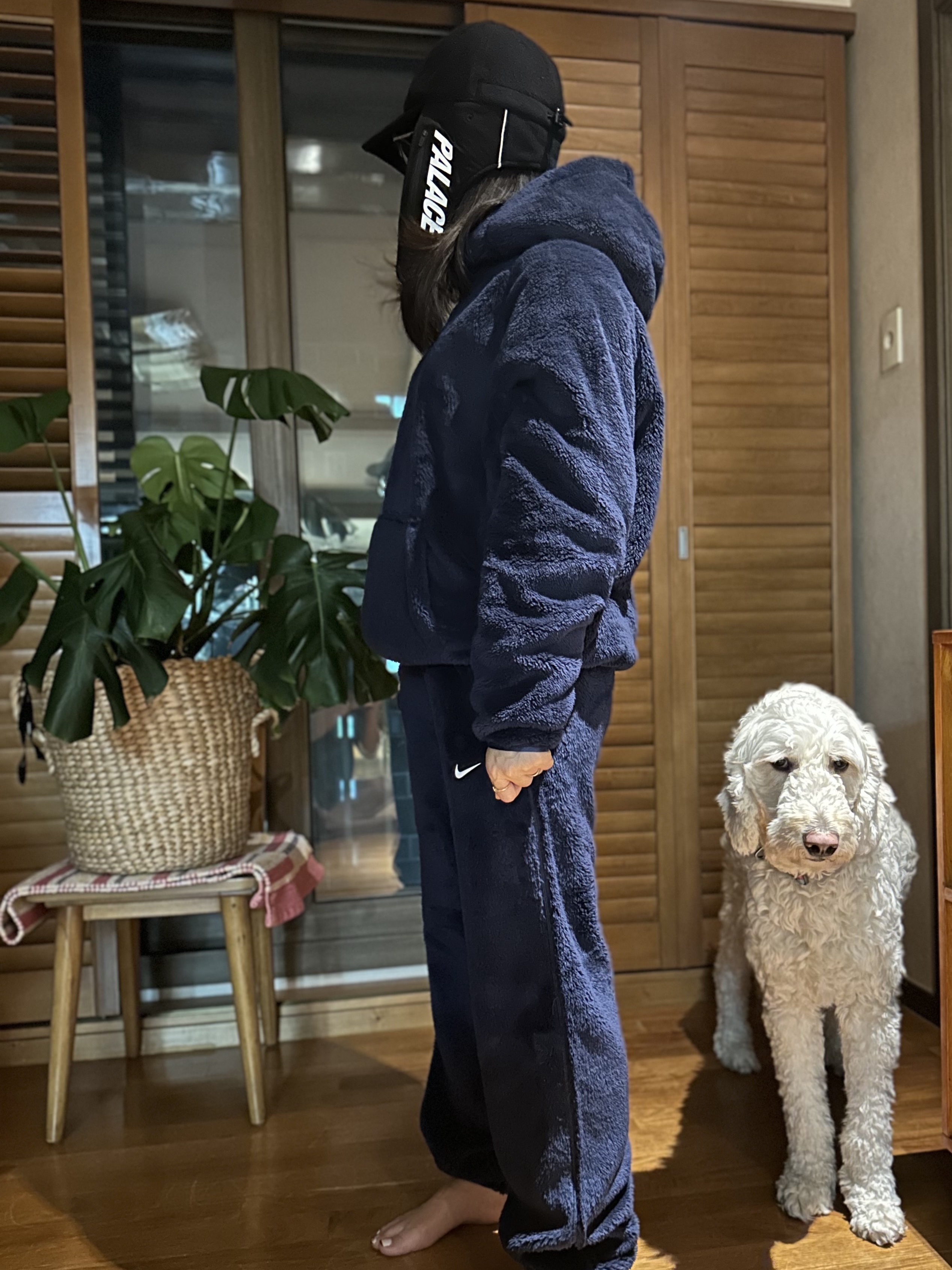 (W) Nike x Drake Nocta 8K Peaks Fleece Hoodie Midnight Navy (DV3645-410), Palace Polartec Warmdome Earflap 5-Panel Black - 23FW 착용 스타일 - 3