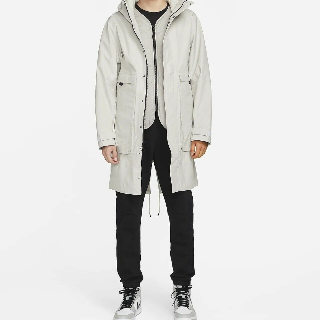 Jordan 23 Engieered Gore-Tex Parka Light Bone - Asia, Jordan 23 Engieered Gore-Tex Parka Black - Asia 착용 스타일 - 3