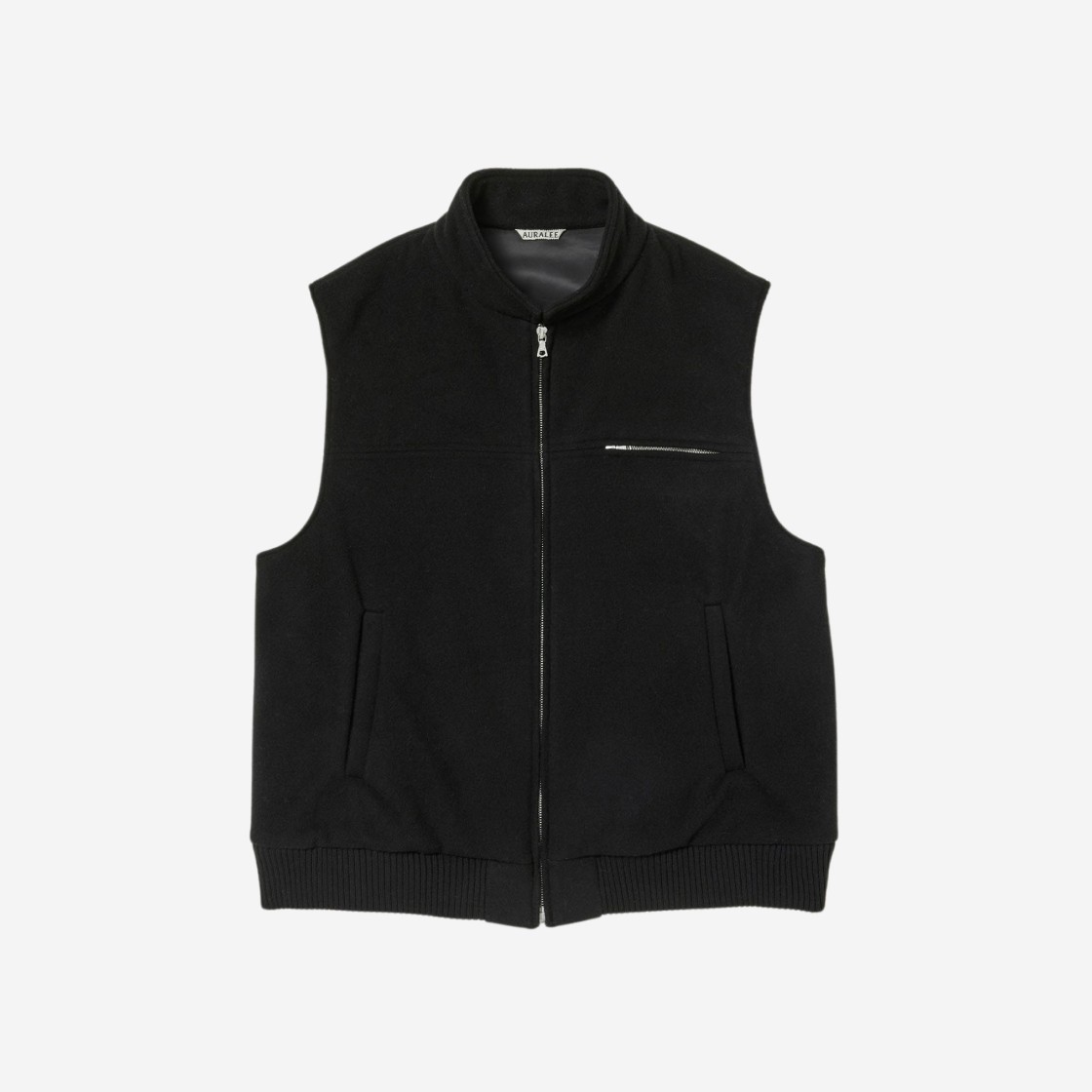 Auralee Cashmere Wool Mosser Vest Black - 23AW 상세 이미지 1