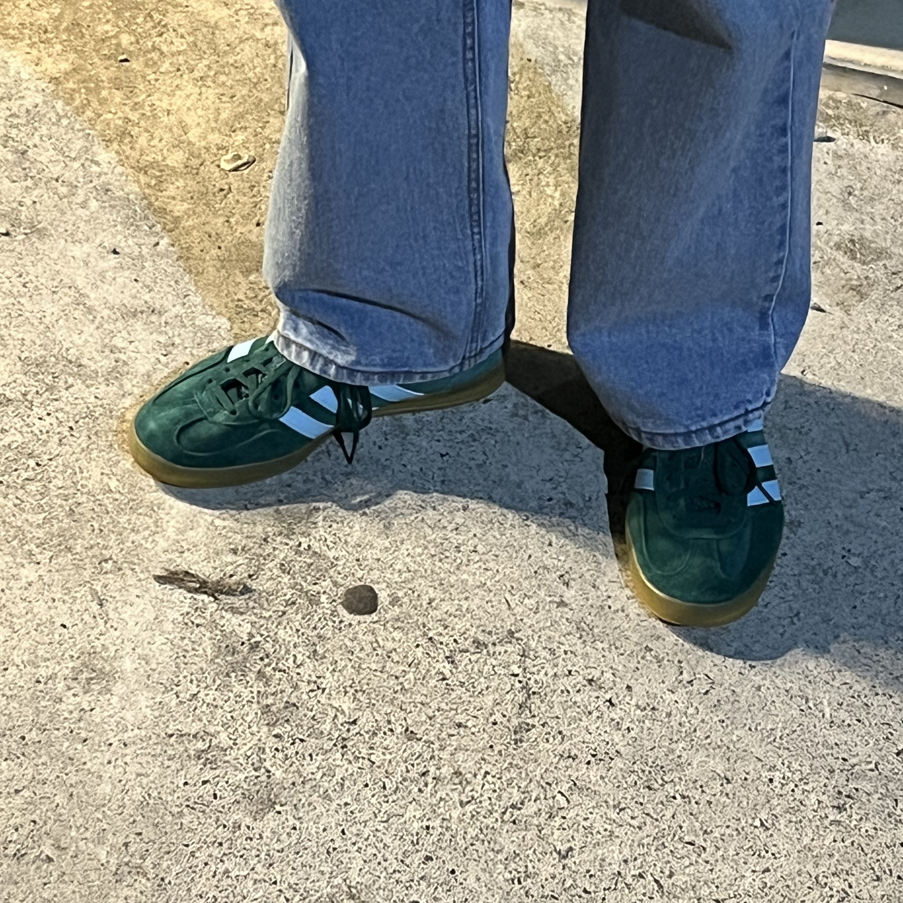 Adidas Gazelle Indoor Collegiate Green Hazy Sky 착용 스타일 - 1