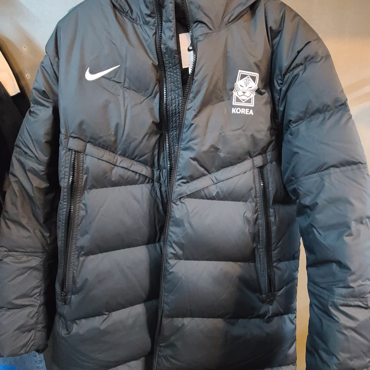 Nike Korea Strike Storm-Fit Down Football Jacket Black 착용 스타일