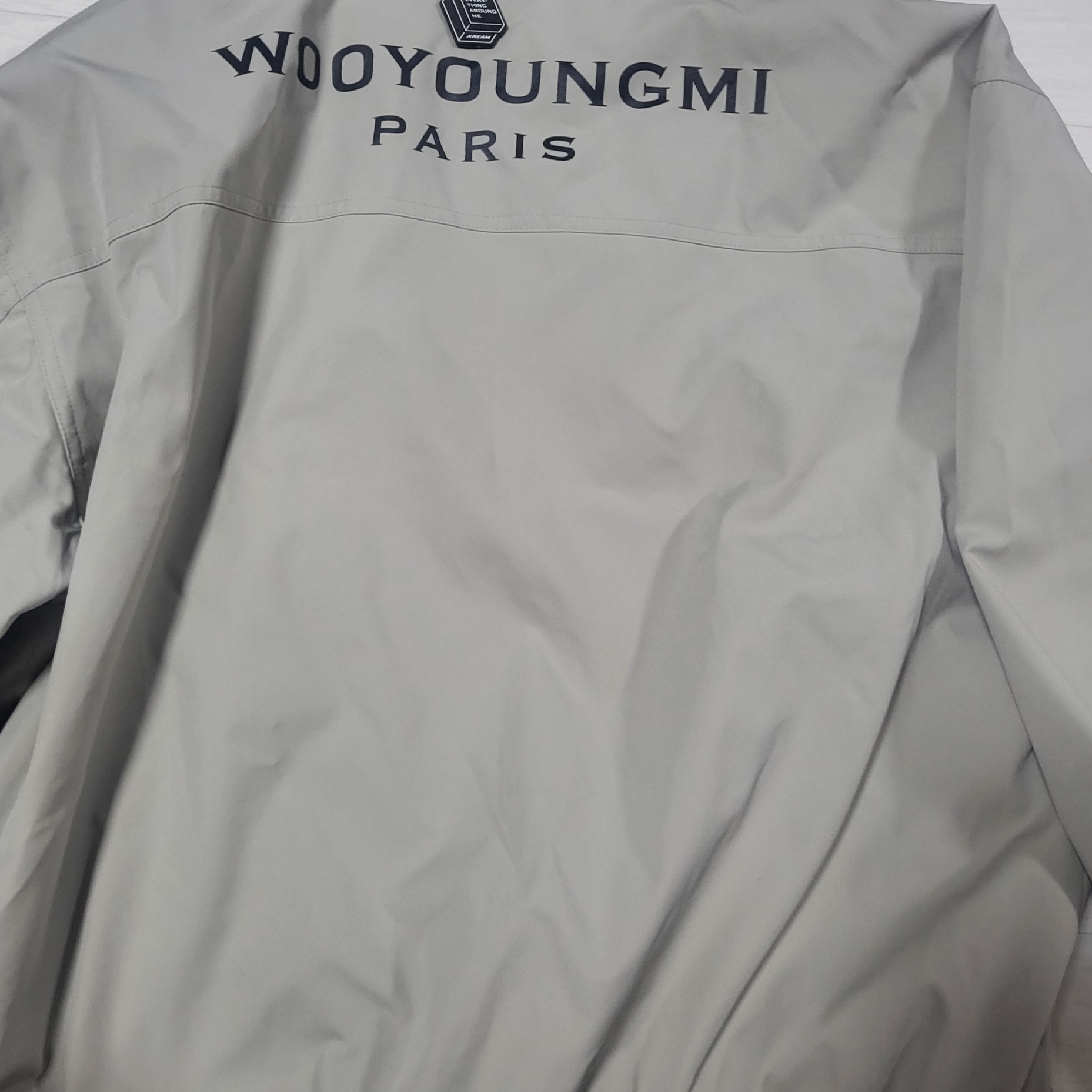 Wooyoungmi Nylon String Long Sleeve Back Logo T-Shirt Grey - 23SS 착용 스타일 - 2