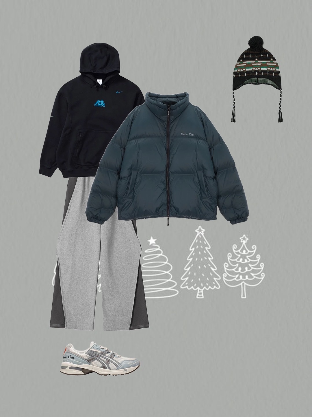 Supreme Featherweight Down Puffer Jacket Olive - 23FW, Supreme Boiled Wool S Logo 6-Panel Black - 22FW 착용 스타일 - 3