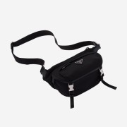 Prada Re-Nylon Saffiano Leather Shoulder Bag Black