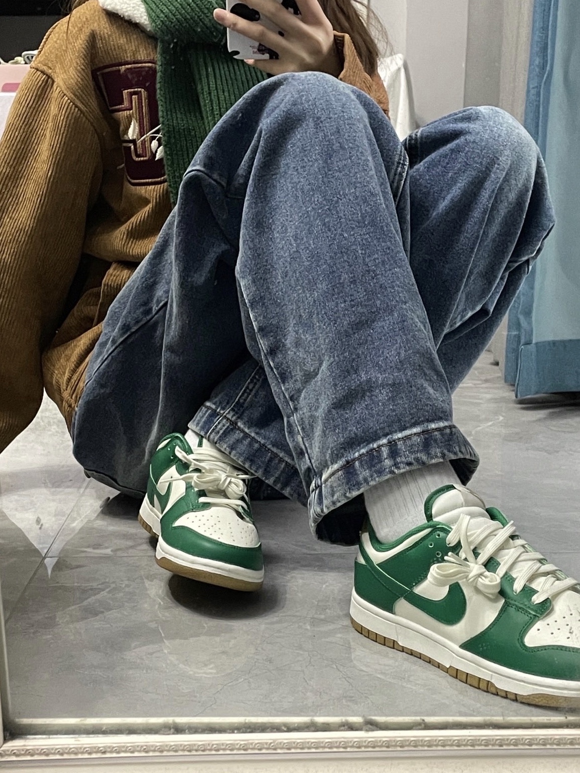 (W) Nike Dunk Low Sail Malachite 착용 스타일