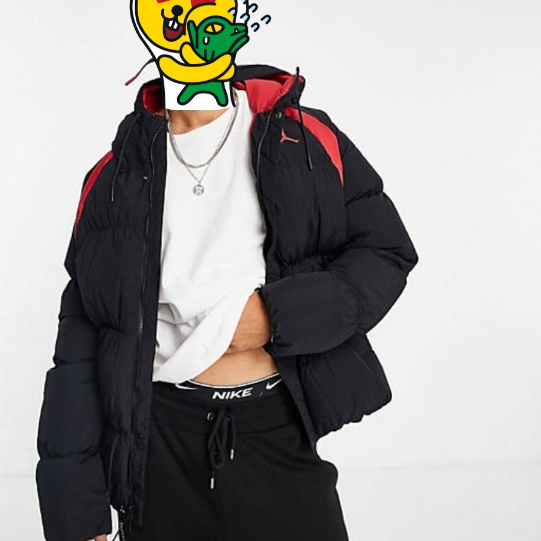 Jordan Essential Puffer Jacket Black - US/EU 착용 스타일 - 1