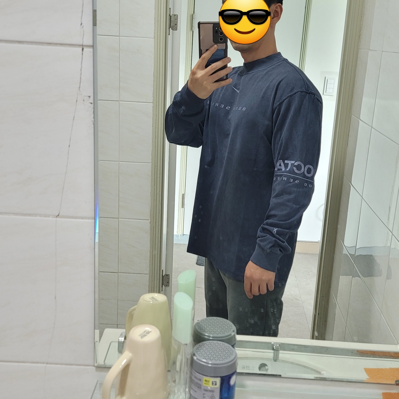 Nike x Drake Nocta 8K Peaks Long Sleeve Mock Dark Obsidian (FQ6556-451) 착용 스타일 - 3