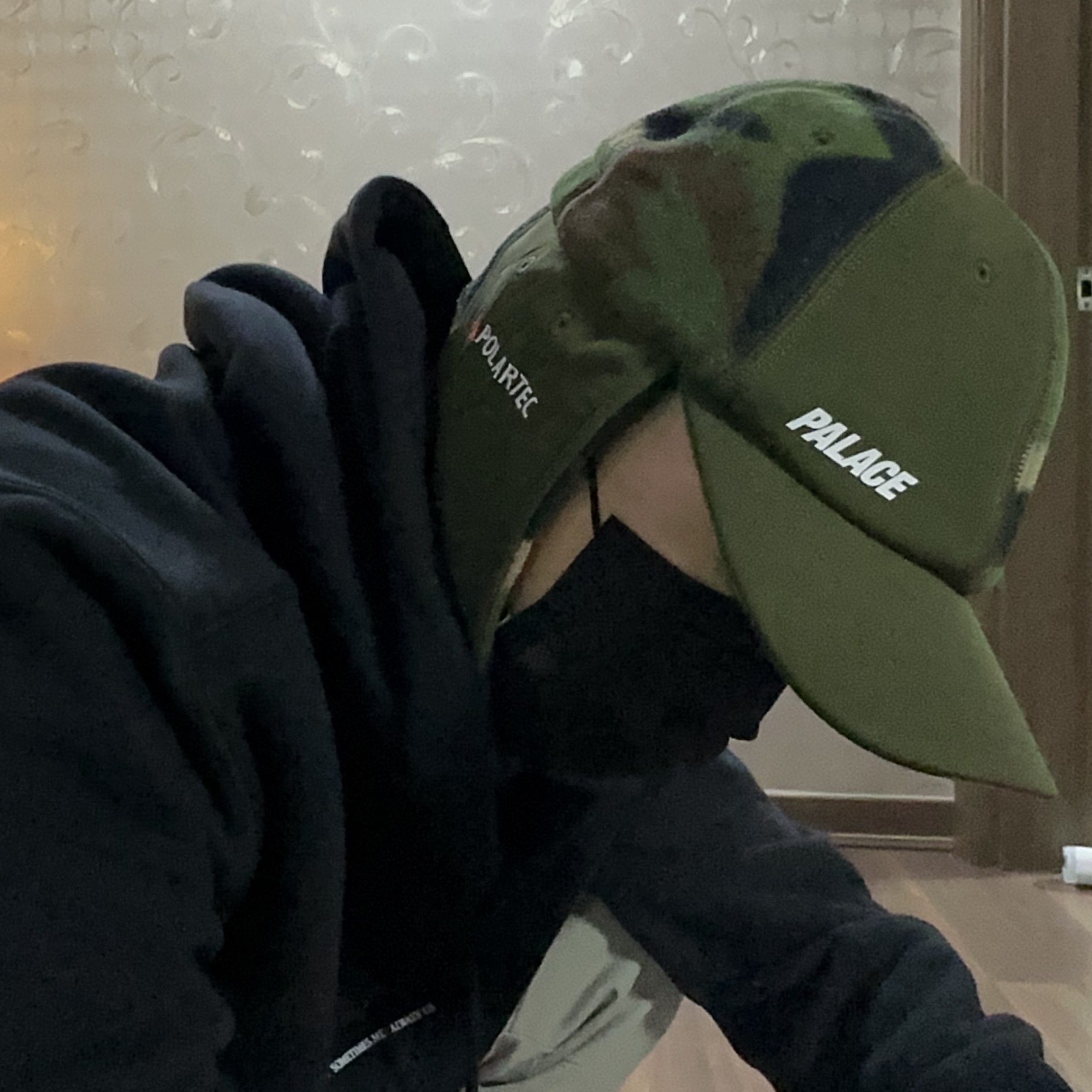 Palace Polartec Warmdome Earflap 5-Panel Woodland Camo - 23FW, Palace Ripstop Puffa Olive - 23FW 착용 스타일 - 2
