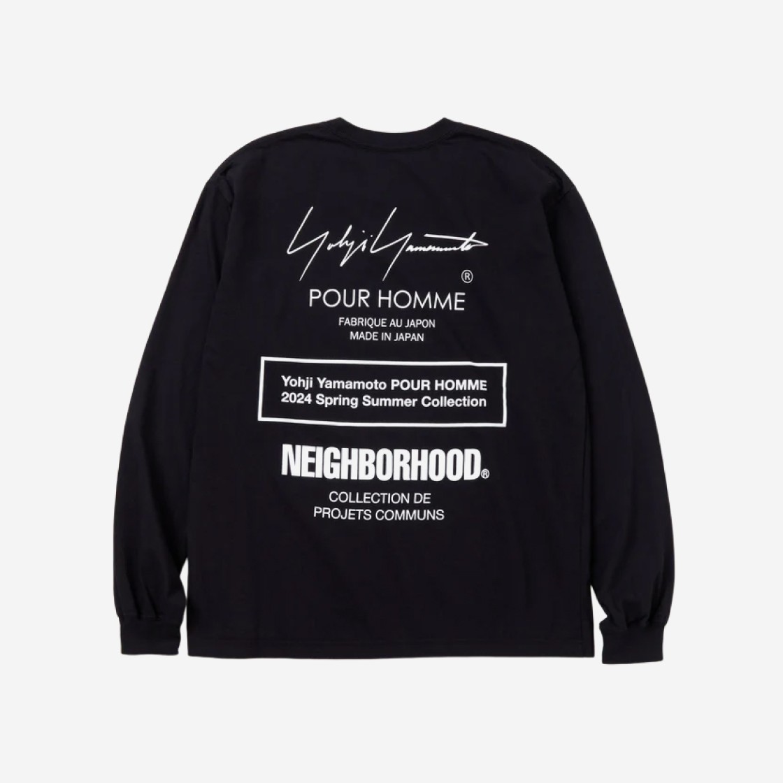 Neighborhood x Yohji Yamamoto LS T-Shirt Black 상세 이미지 2