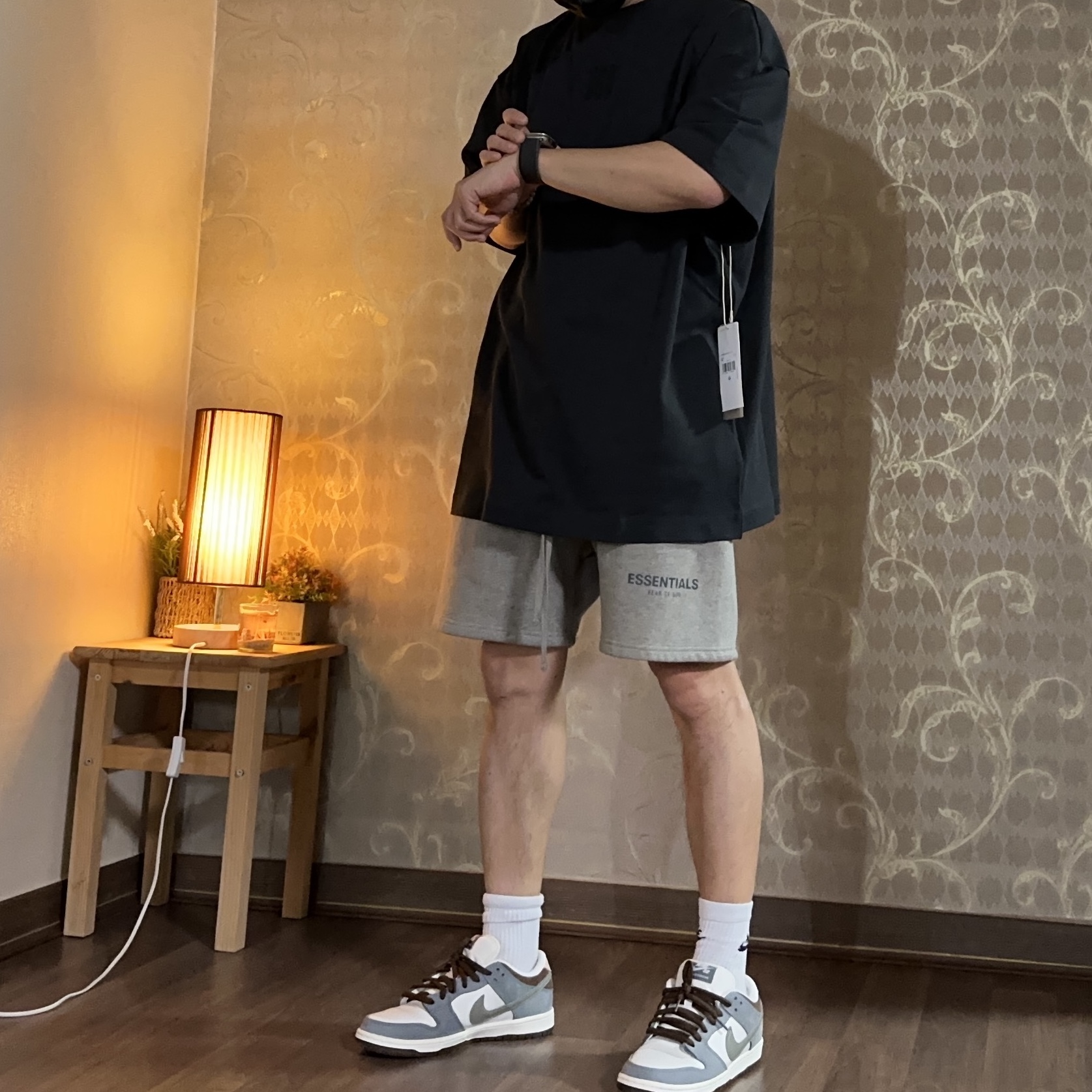 Adidas x Fear of God Athletics Performance Jersey T-Shirt Black - KR Sizing, Nike x Yuto Horigome SB Dunk Low Wolf Grey 착용 스타일 - 7