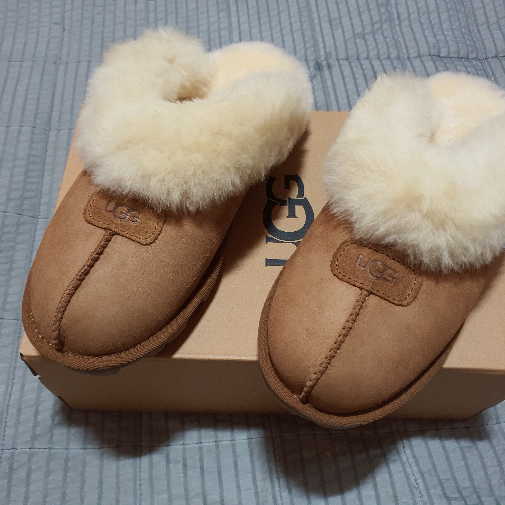 (W) UGG Coquette Slipper Chestnut 착용 스타일 - 1