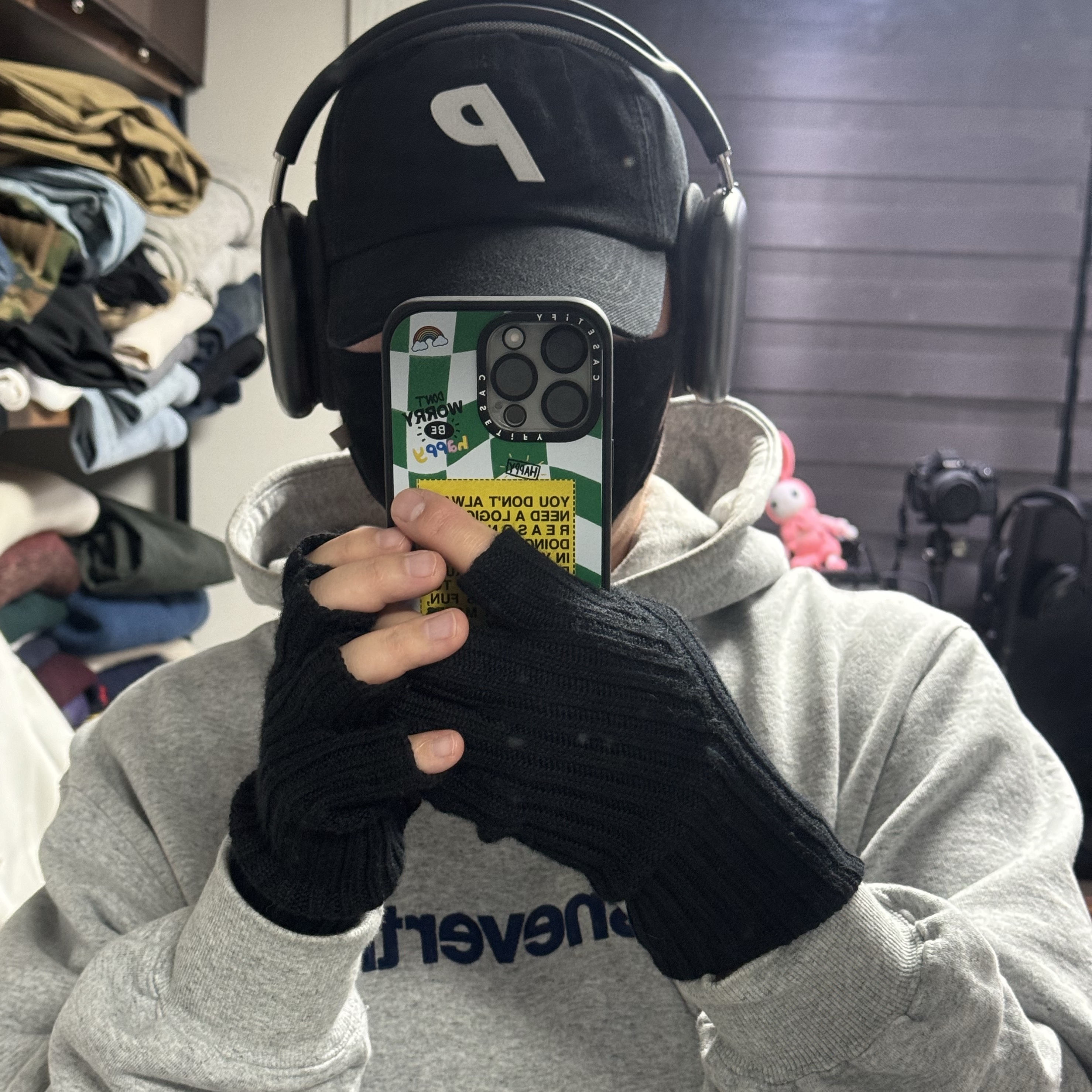 Palace P 6-Panel Cap Black - 23FW 착용 스타일