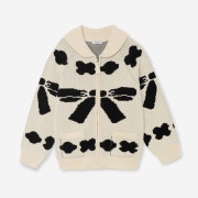 Nieeh Ribbon Zipup Sweater Ivory