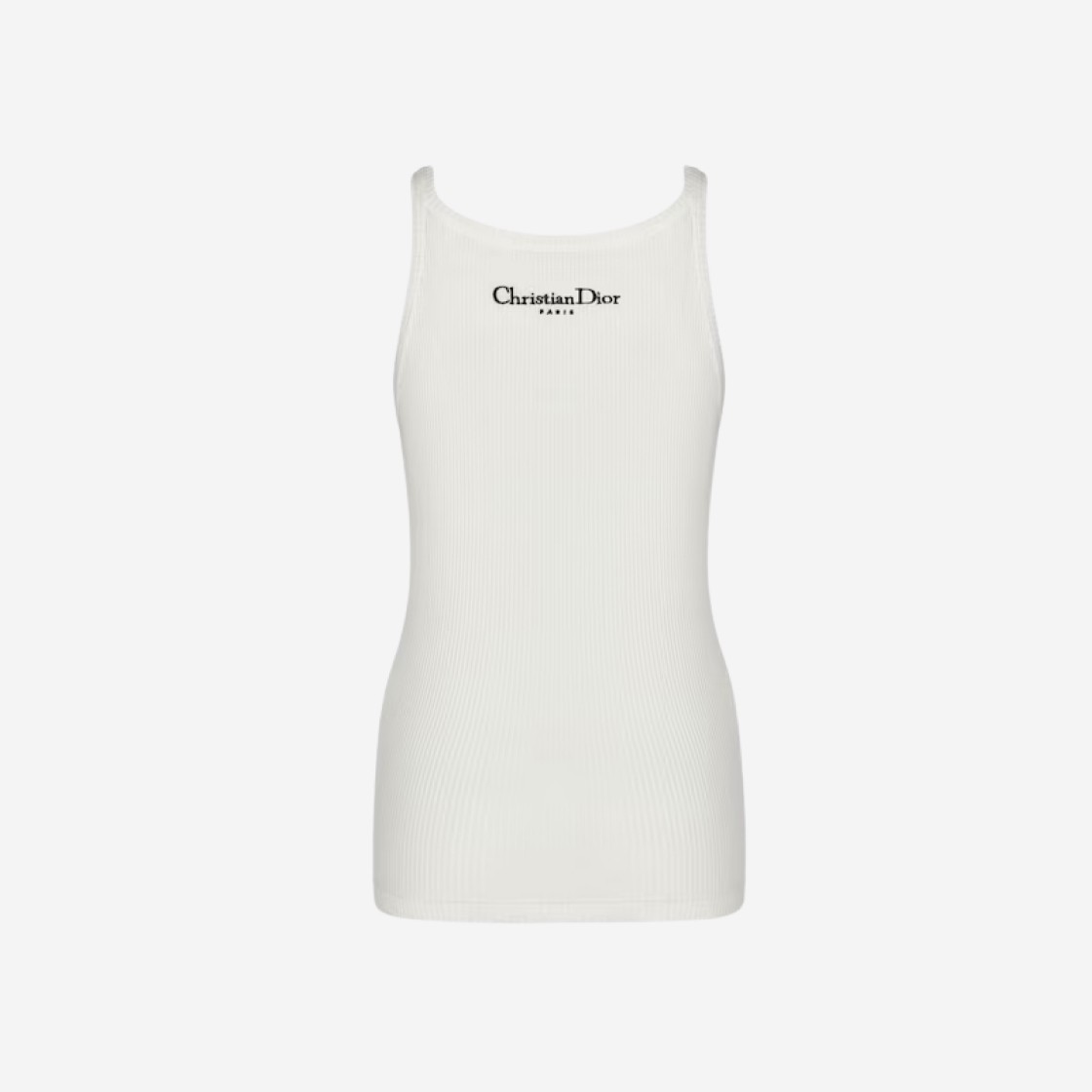 (W) Dior Essentials Ribbed Cotton Jersey Tank Top White 상세 이미지 2