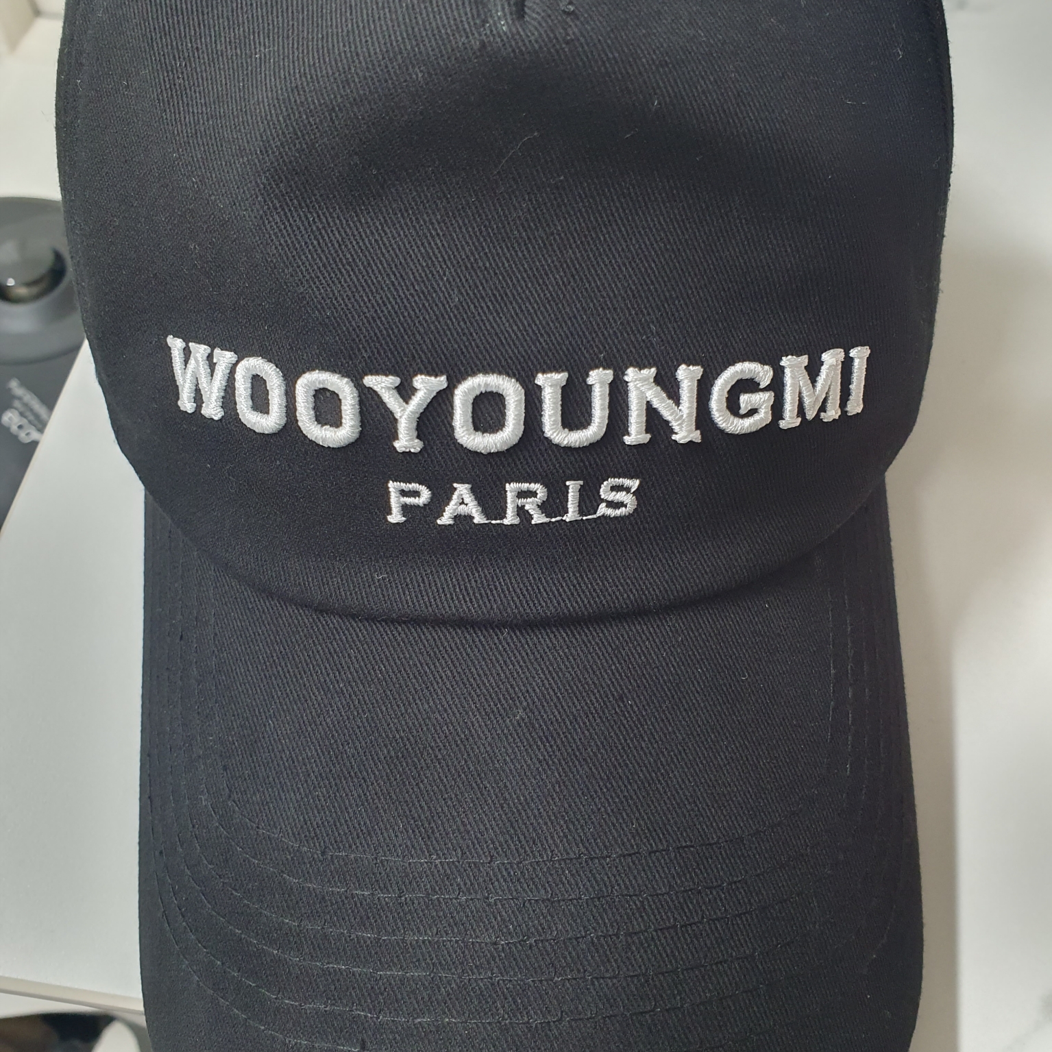Wooyoungmi Embroidered Ball Cap Black - 23SS 착용 스타일