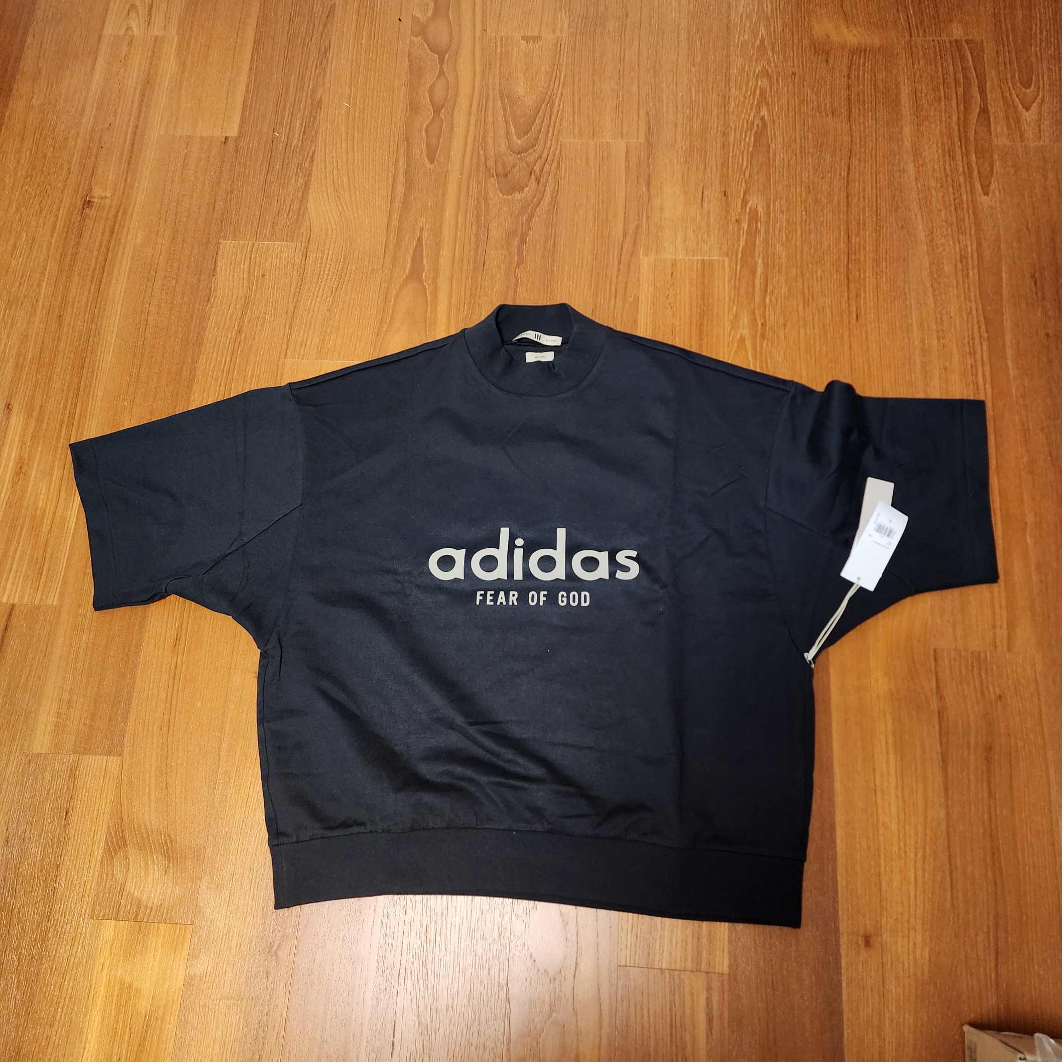 Adidas x Fear of God Athletics Heavy Jersey 3/4 Mock T-Shirt Black - KR Sizing 착용 스타일 - 1