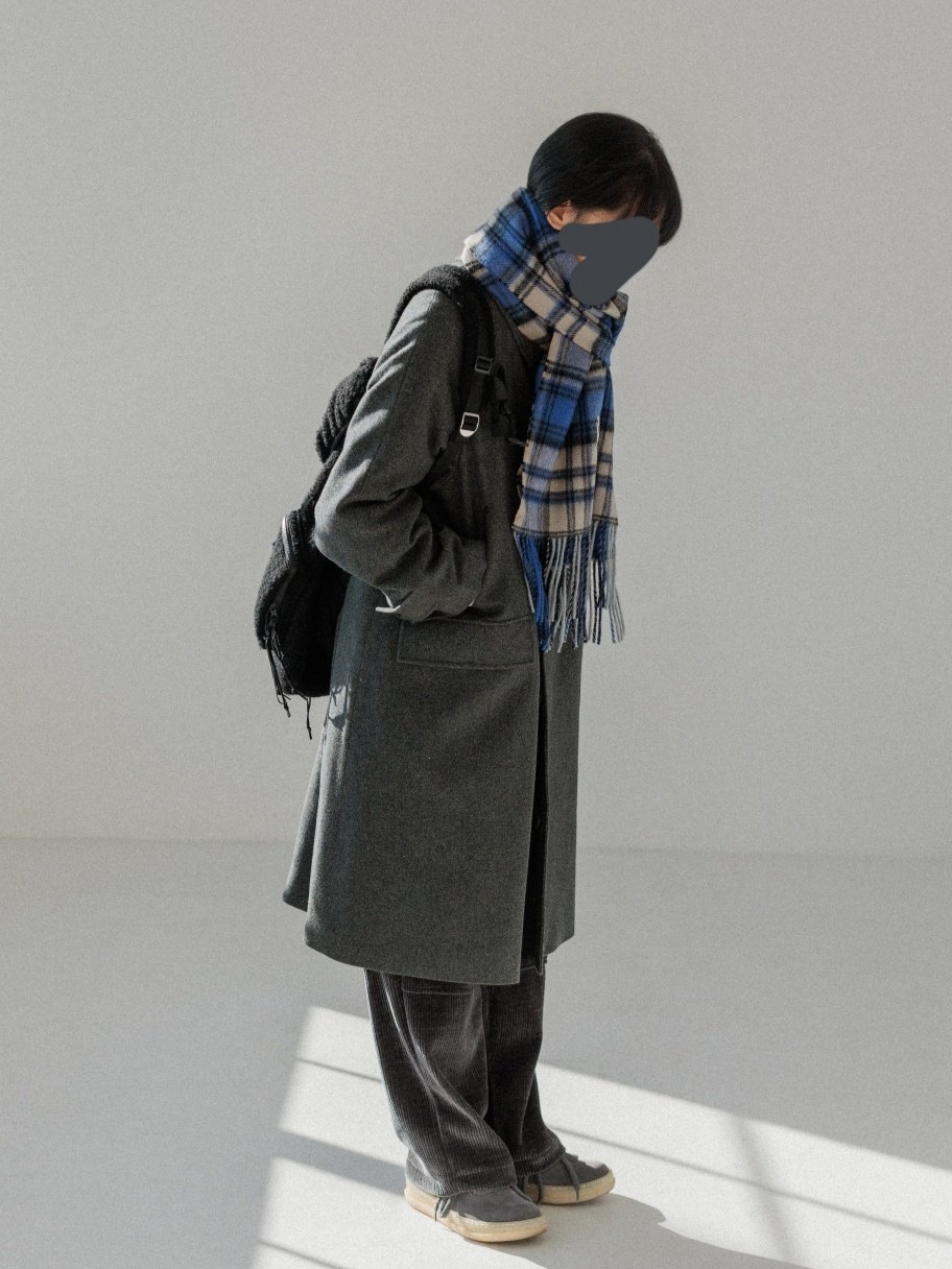 Ader Error Revint Plaid Muffler Z-Blue, Ader Error Bailey Backpack Noir 착용 스타일 - 3