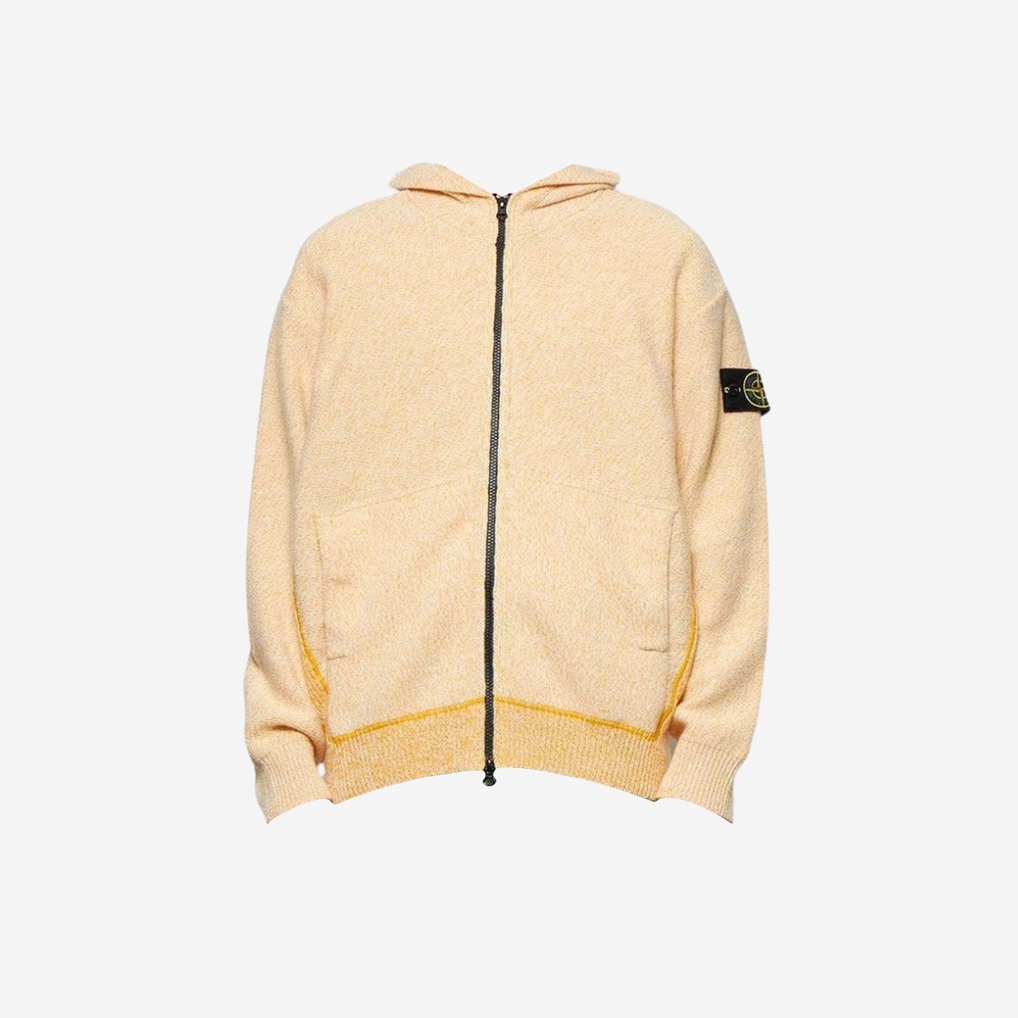 Stone Island 528C7 Hooded Cardigan Knit Yellow - 22FW 상세 이미지 1