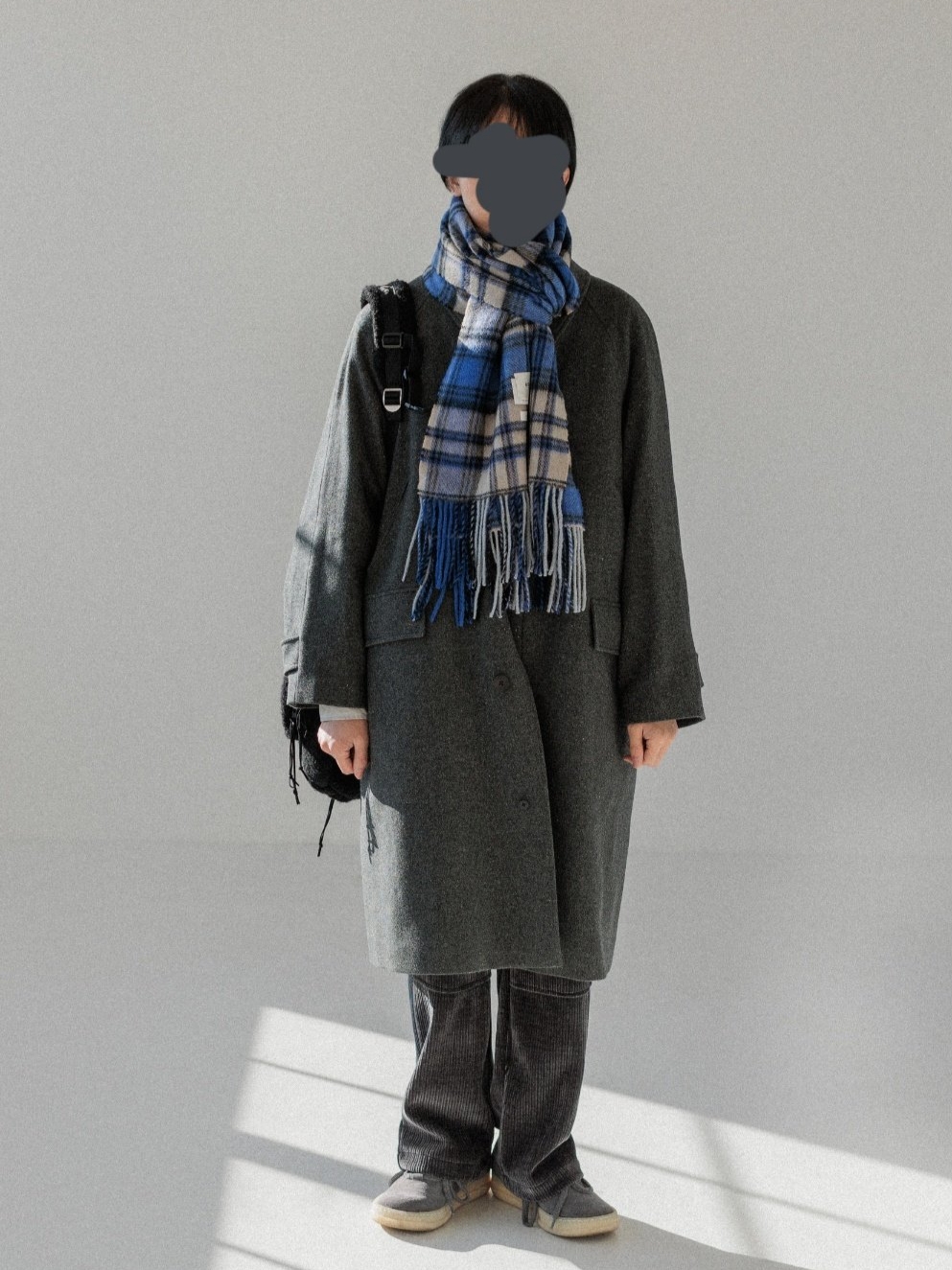Ader Error Revint Plaid Muffler Z-Blue, Ader Error Bailey Backpack Noir 착용 스타일 - 2