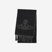 Vivienne Westwood Double Face Single Orb Muffler Anthracite