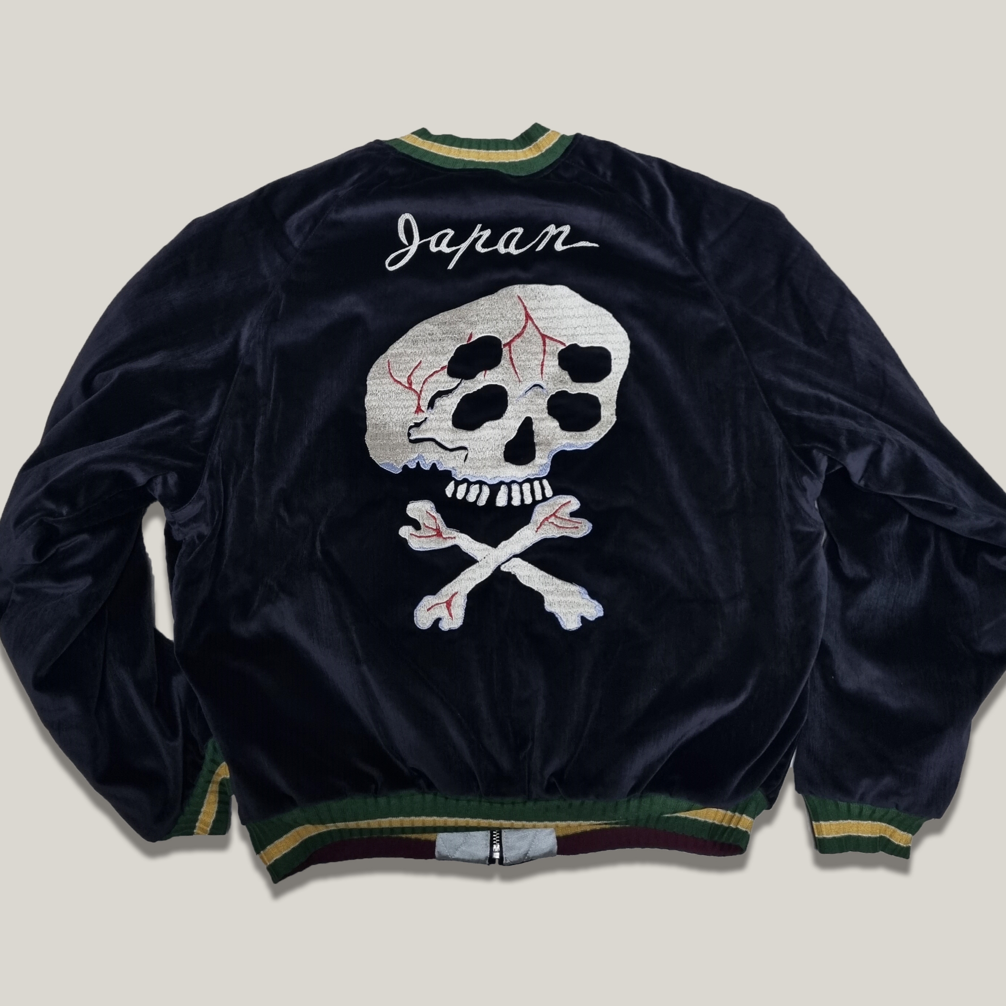 Kapital Velveteen Sulfide Souvenir Rain Skull Jacket Black 착용 스타일 - 3