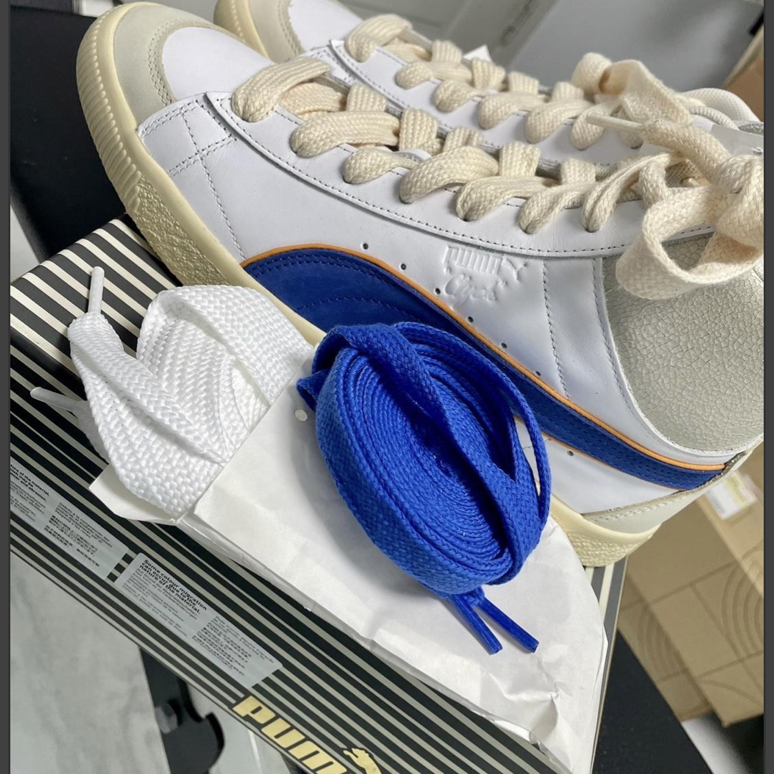 Puma x Rhuigi Clyde Mid White Royal Sapphire 착용 스타일