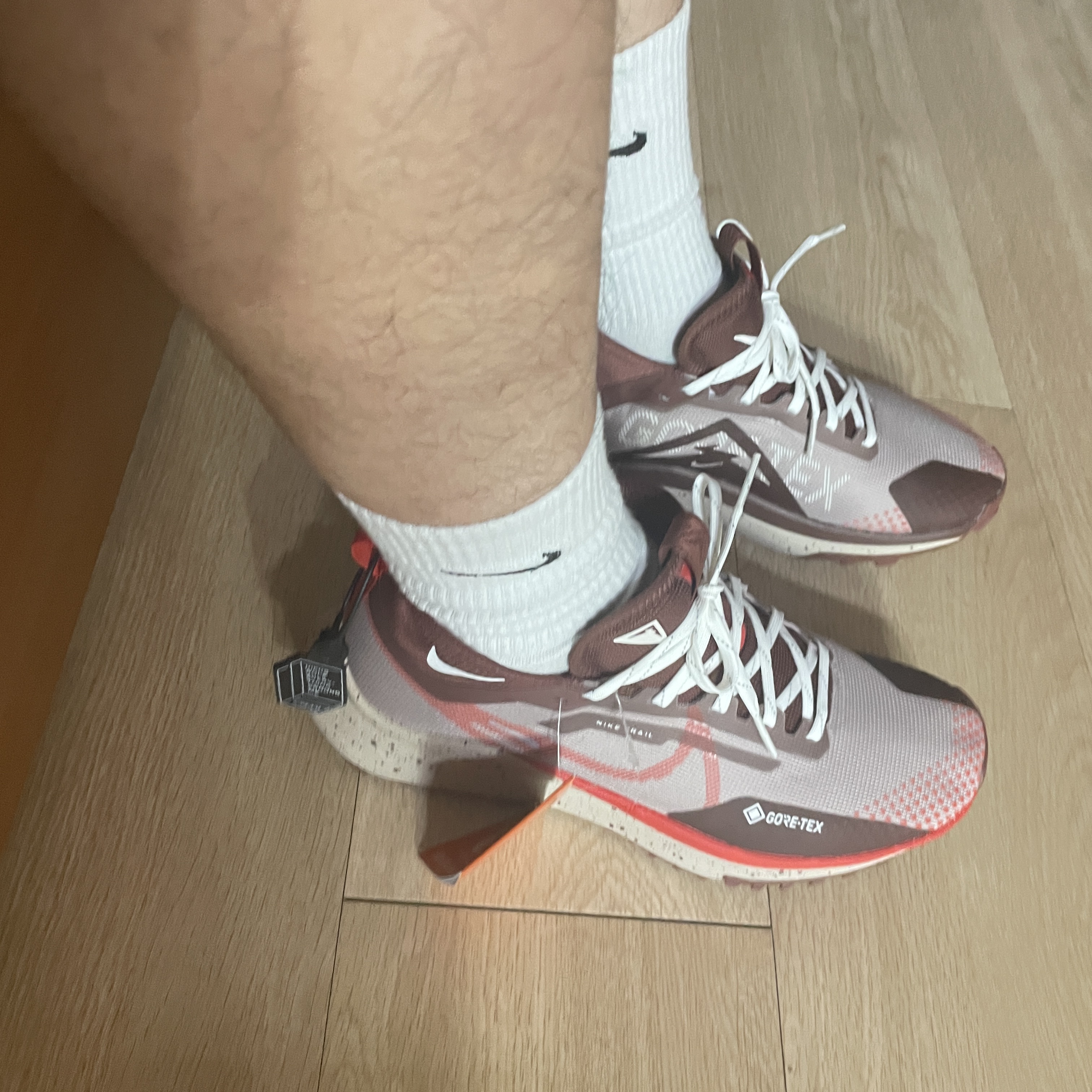 Nike React Pegasus Trail 4 Gore-Tex Diffused Taupe Dark Pony 착용 스타일 - 4