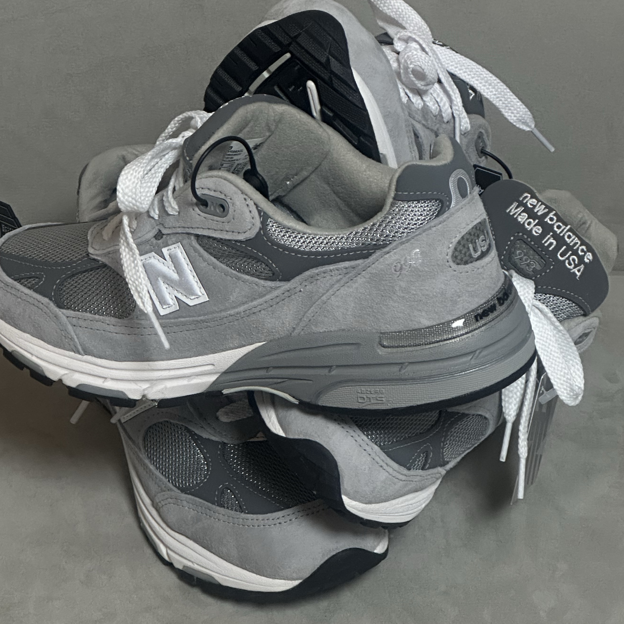 New Balance 993 Made in USA Grey - D Standard 착용 스타일 - 1
