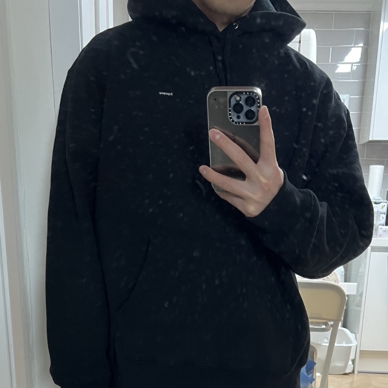 Supreme Small Box Hooded Sweatshirt Black - 23SS 착용 스타일