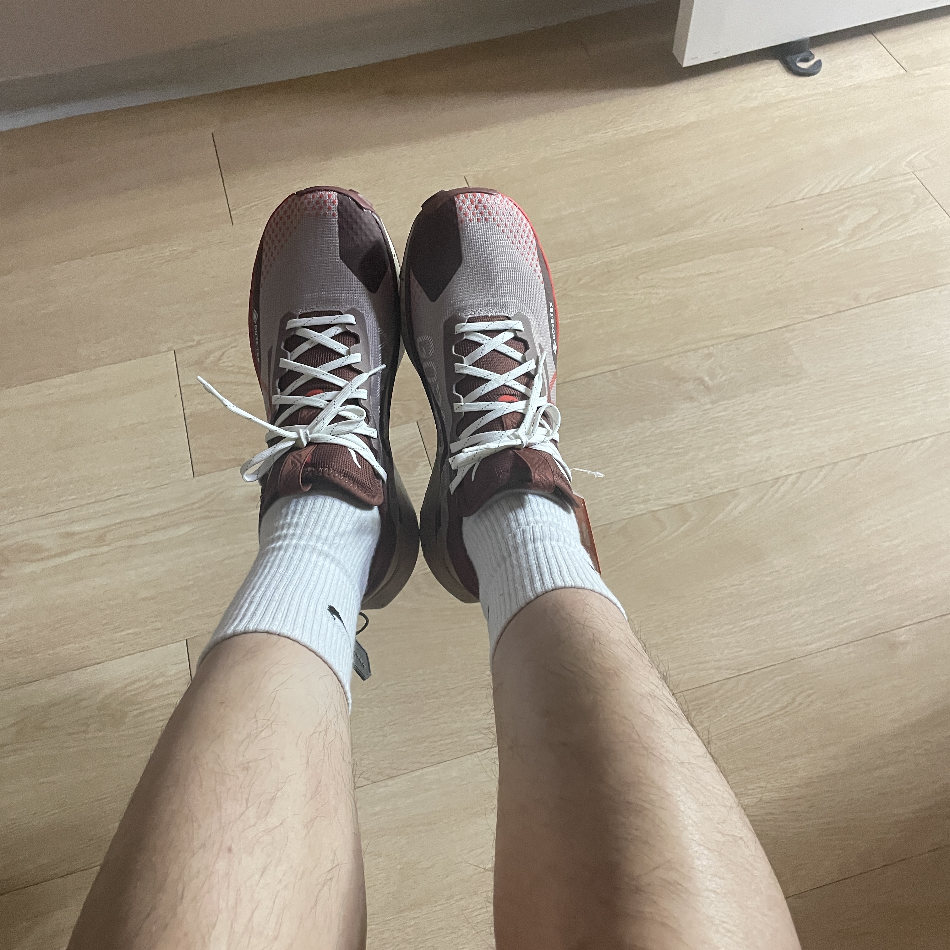 Nike React Pegasus Trail 4 Gore-Tex Diffused Taupe Dark Pony 착용 스타일 - 3