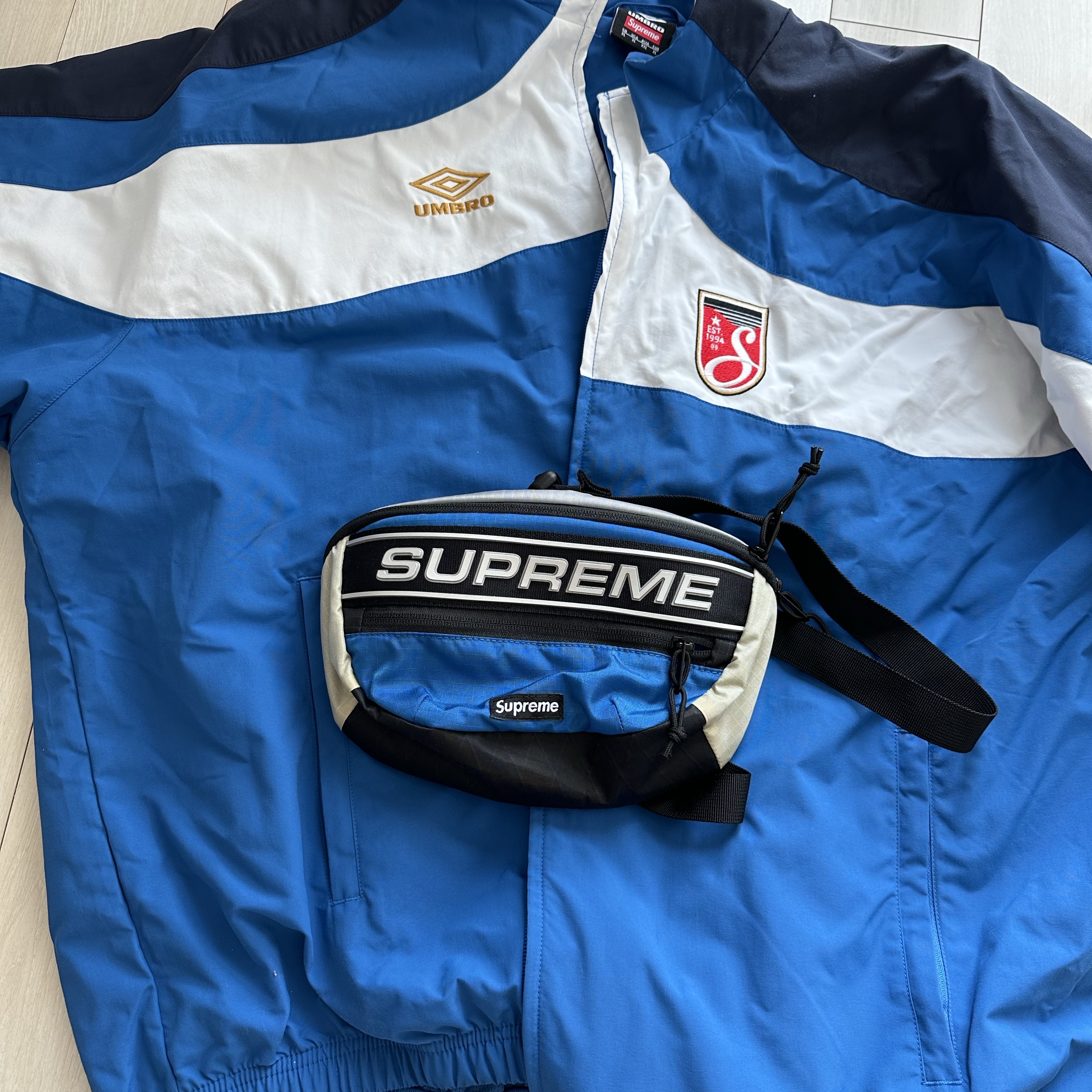 IAB Studio x Thor Balaclava & 1L Container Pack Black, Supreme x Umbro Track Jacket Blue - 23SS 착용 스타일 - 2