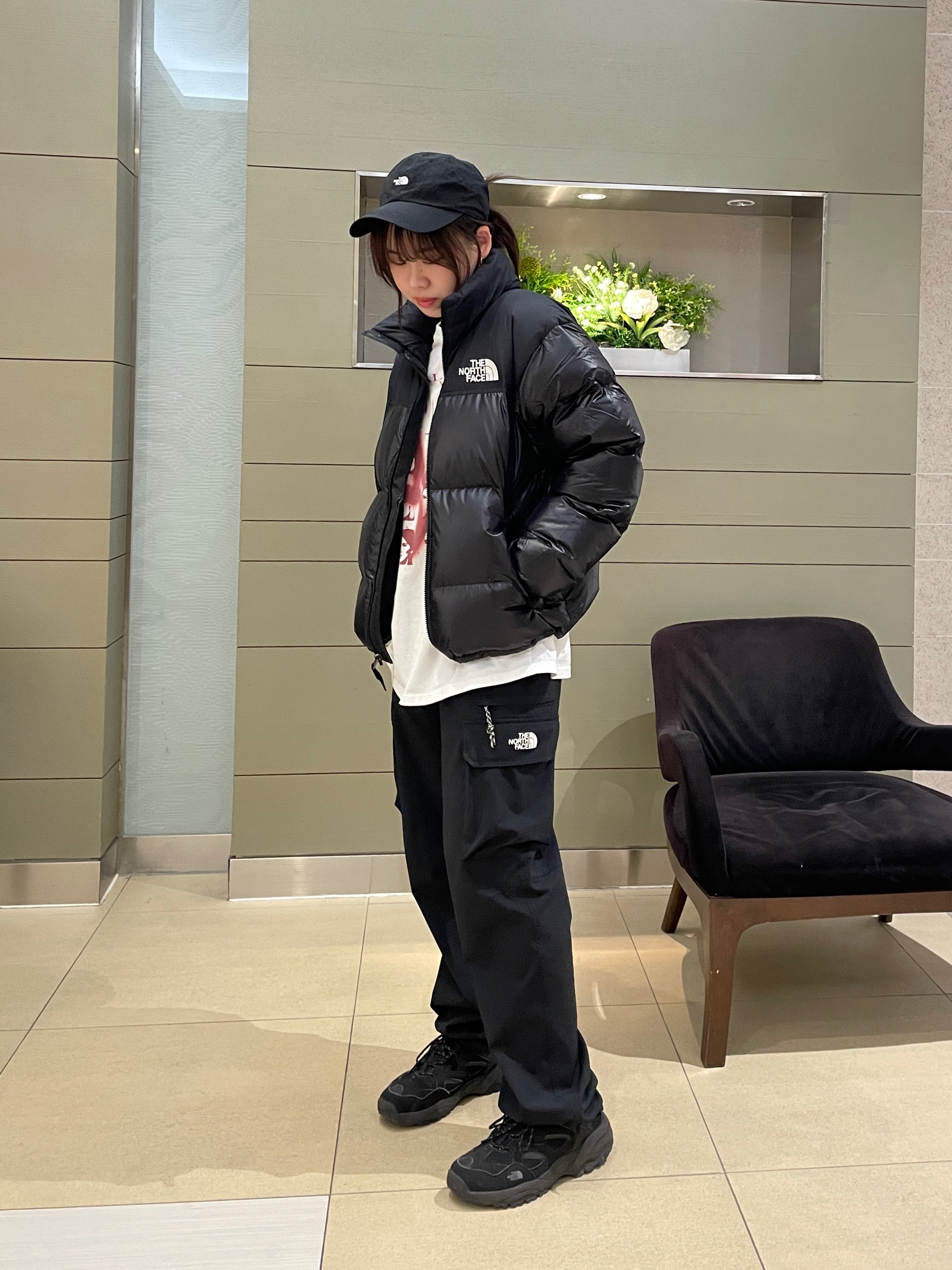 The North Face 1996 Eco Nuptse Jacket Real Black 착용 스타일