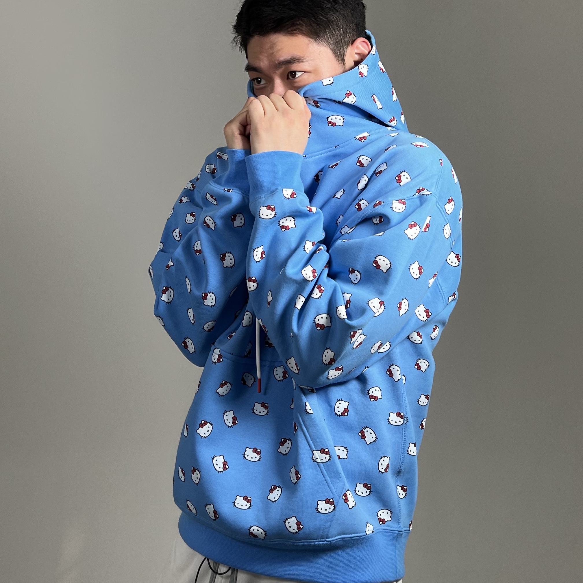Nike x Hello Kitty NRG Fleece Hoodie Blue - Asia 착용 스타일