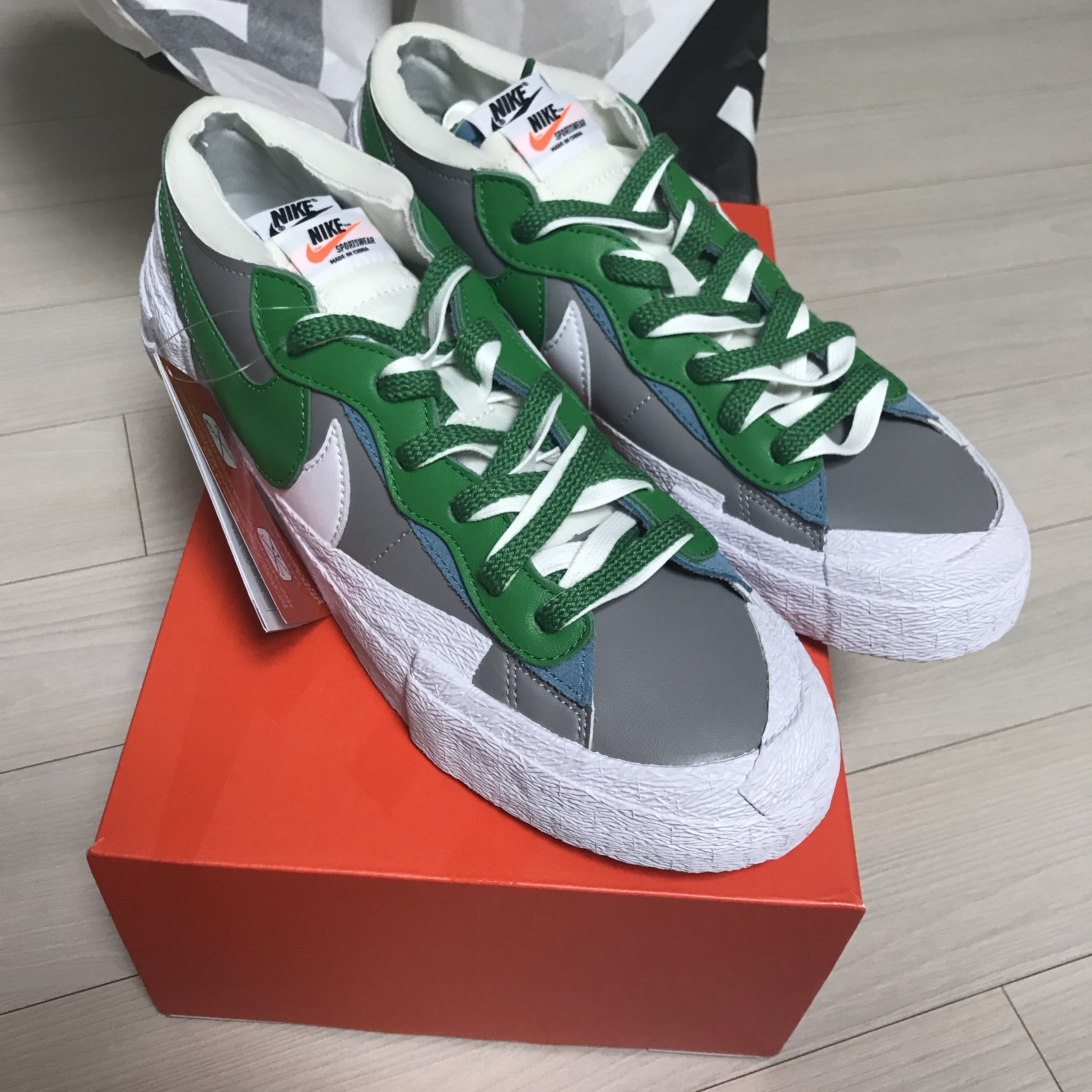 Nike x Sacai Blazer Low Classic Green 착용 스타일