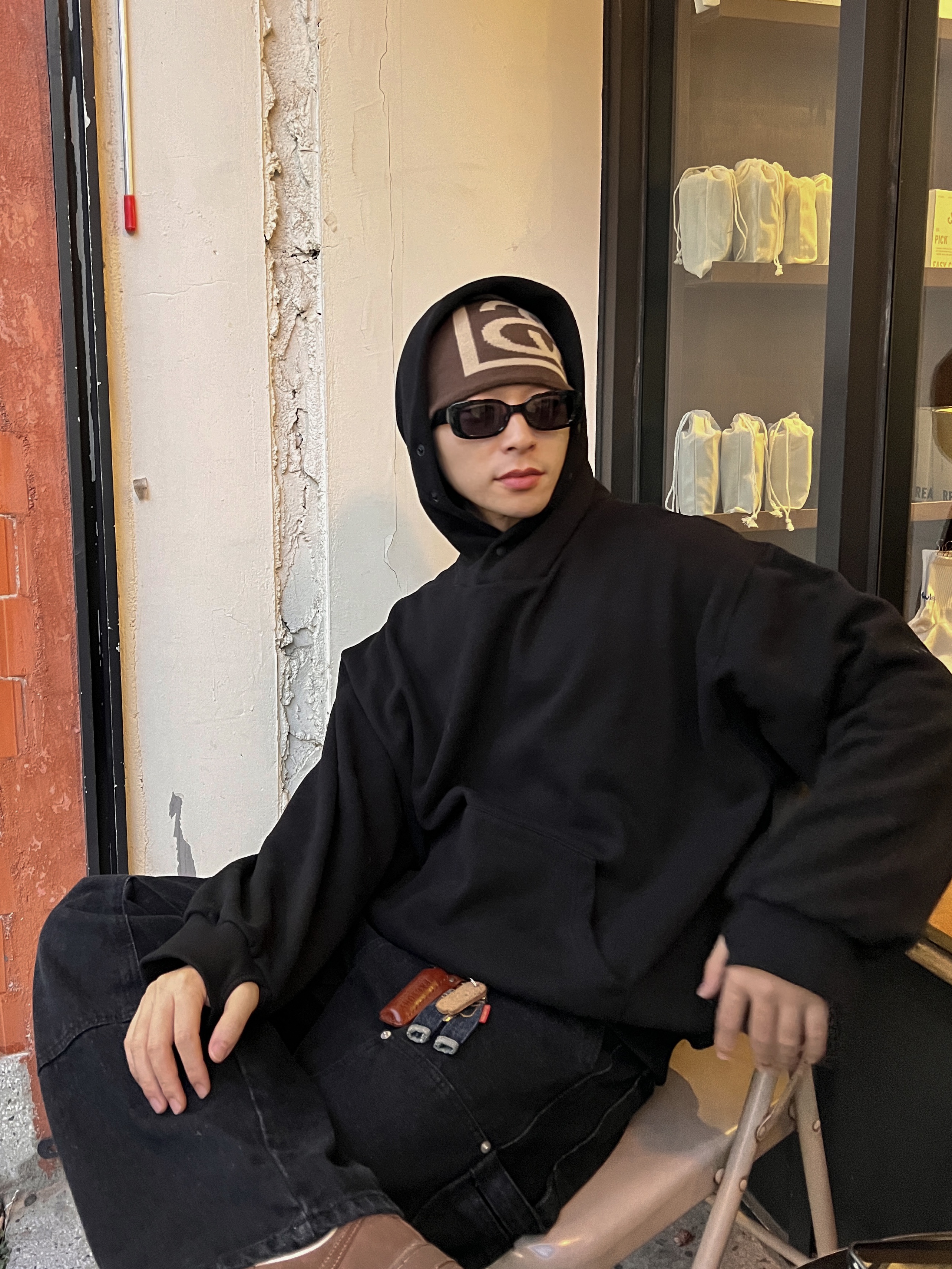 Stussy SS Link Skullcap Beanie Brown, (W) Nike Air Force 1 '07 Cacao Wow 착용 스타일 - 2