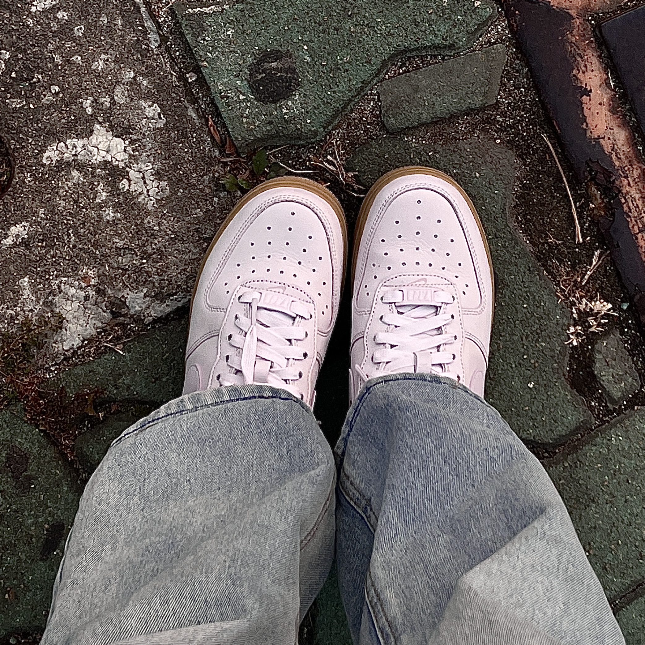 (W) Nike Air Force 1 PRM MF Pearl Pink 착용 스타일