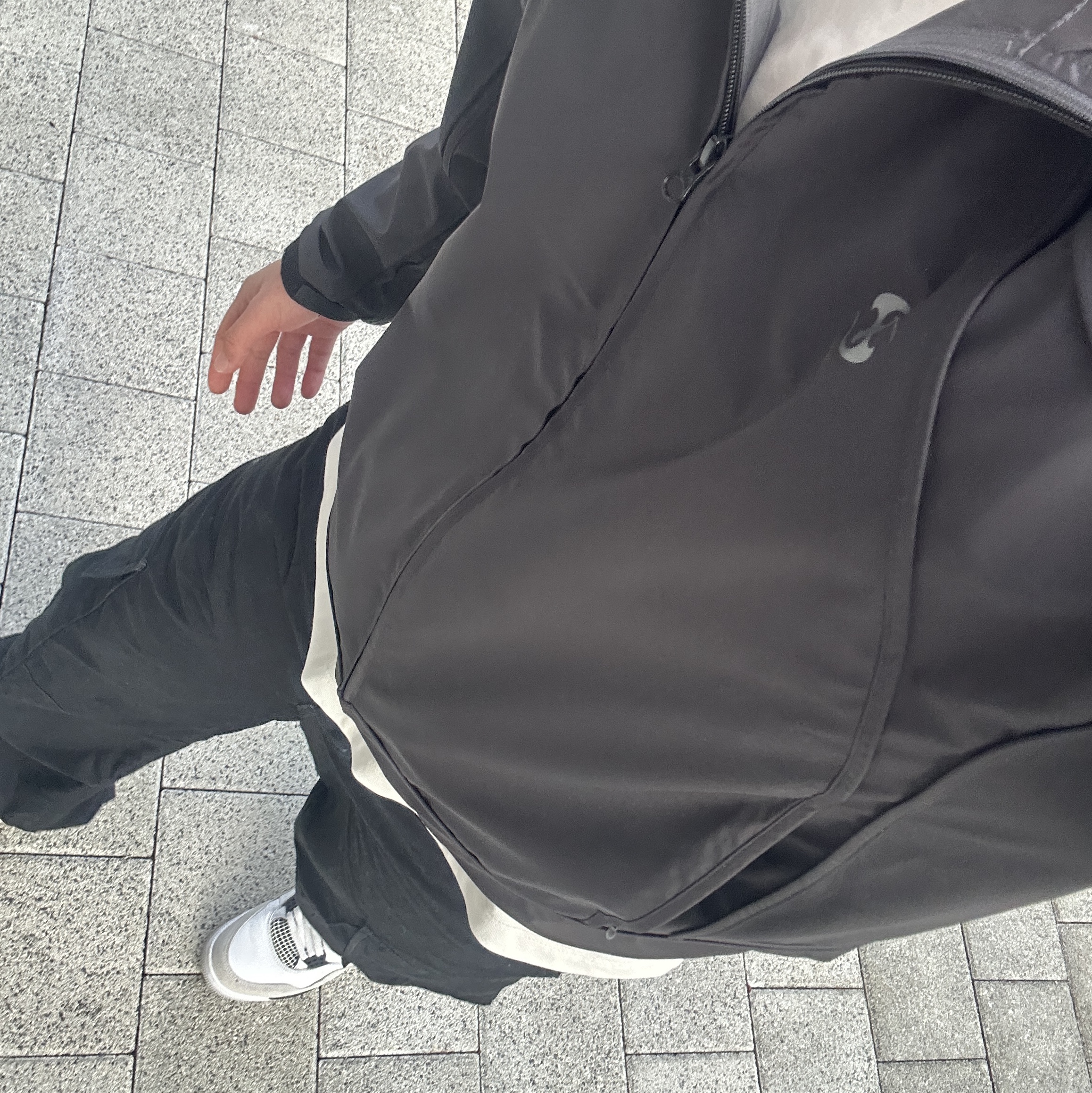 Carhartt WIP Columbia Ripstop Regular Cargo Pants Black, Jordan 4 Retro White and Black 착용 스타일